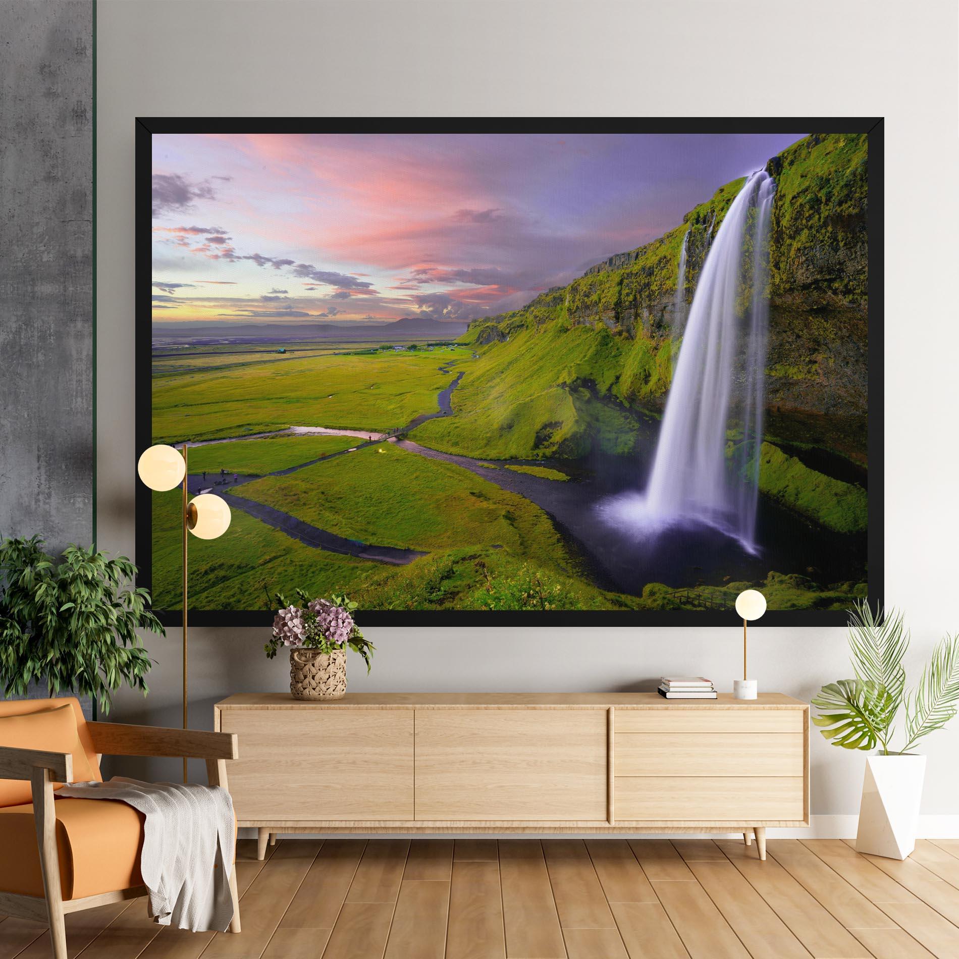 Leinwandbild Pink Wky Waterfall mockup 9