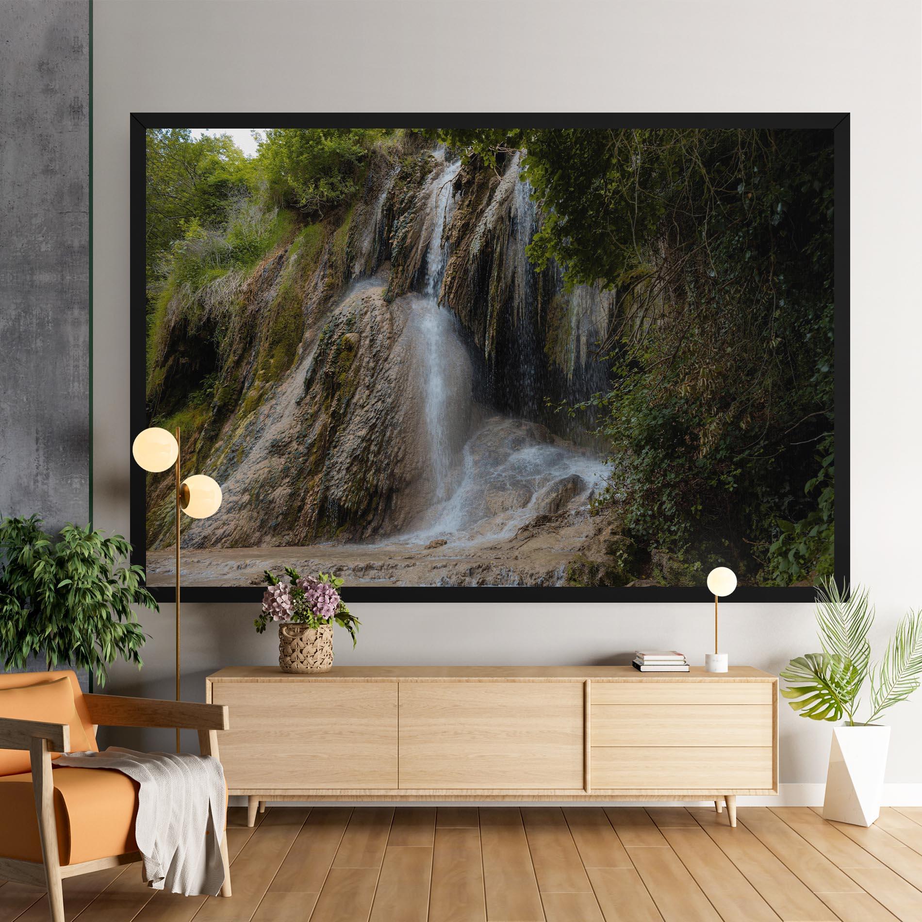 Leinwandbild Pretty Waterfall Forest mockup 9