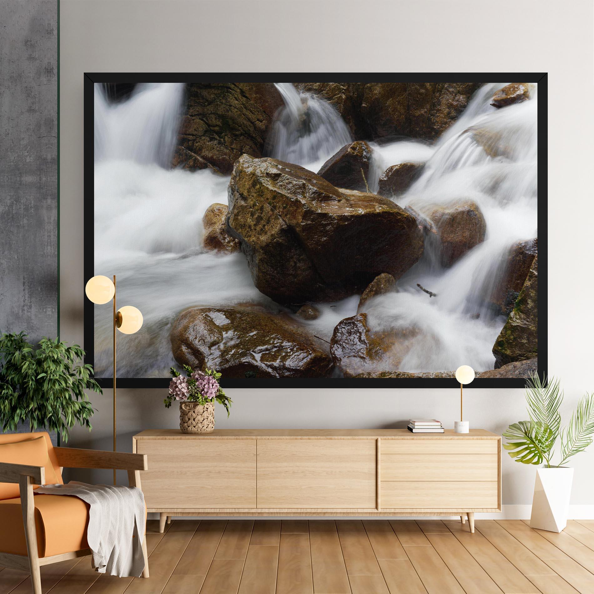 Leinwandbild Shiny Rocks Waterfall mockup 9
