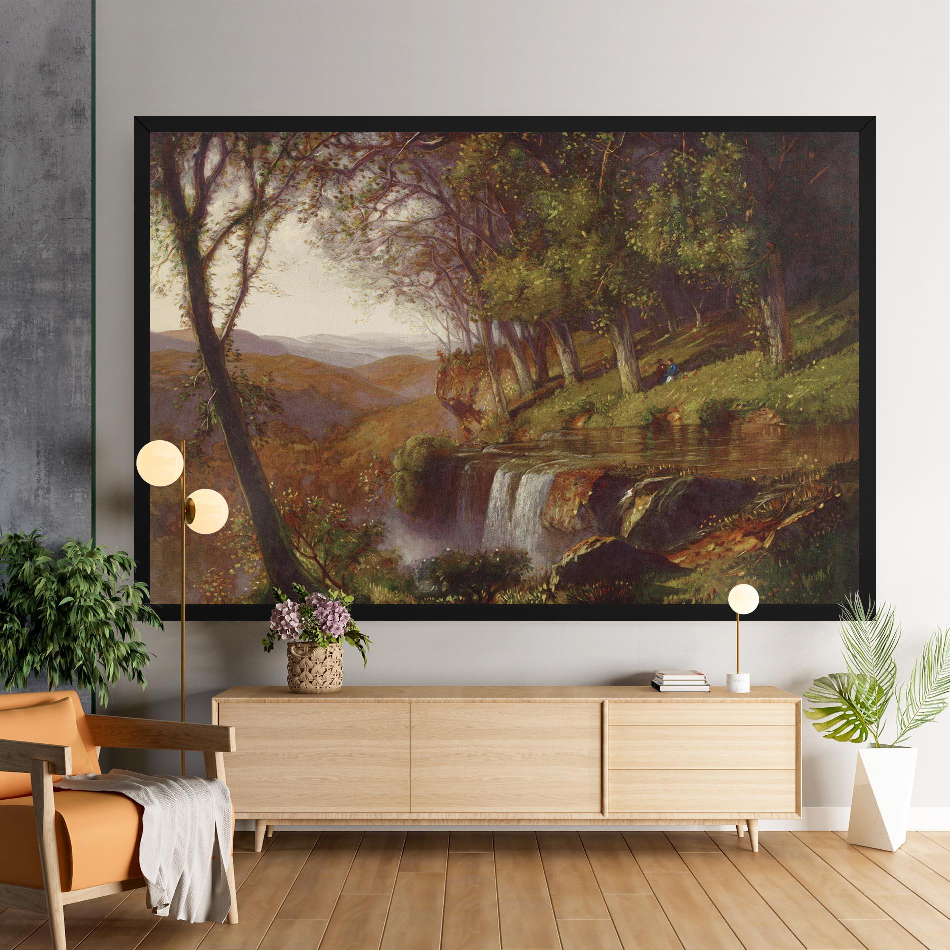 Leinwandbild Waterfall Painting mockup 9