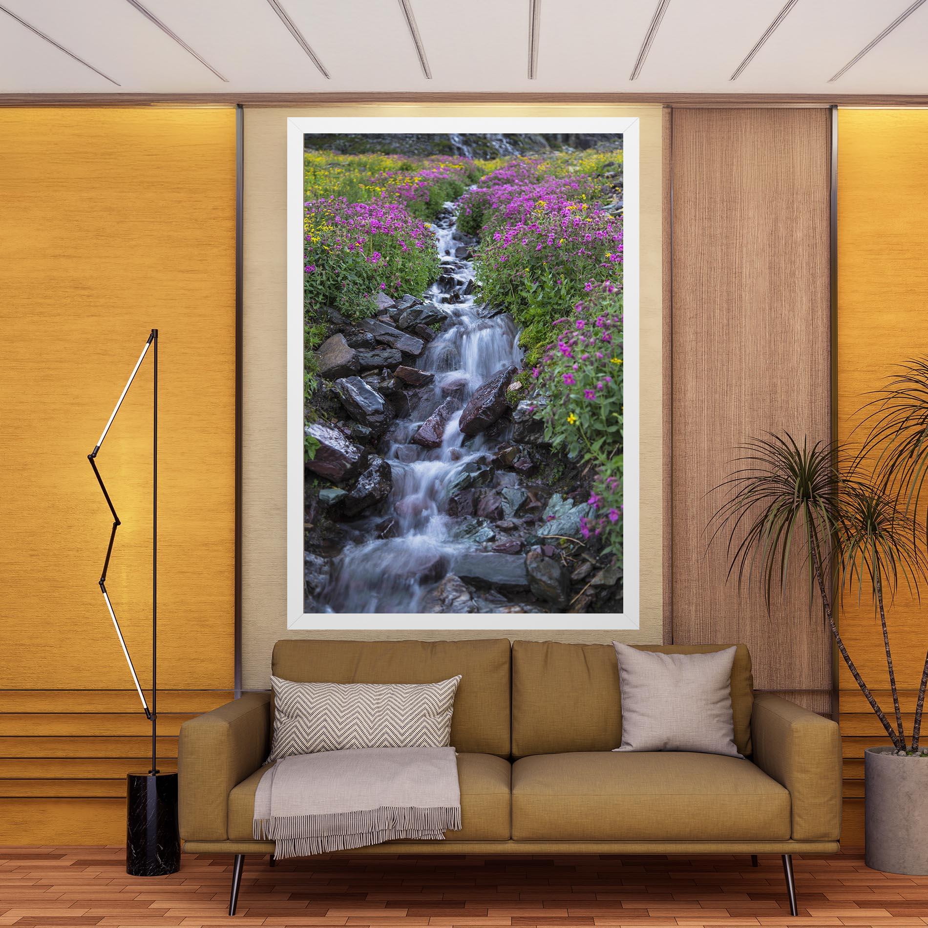 Leinwandbild Water Falling Field mockup 9