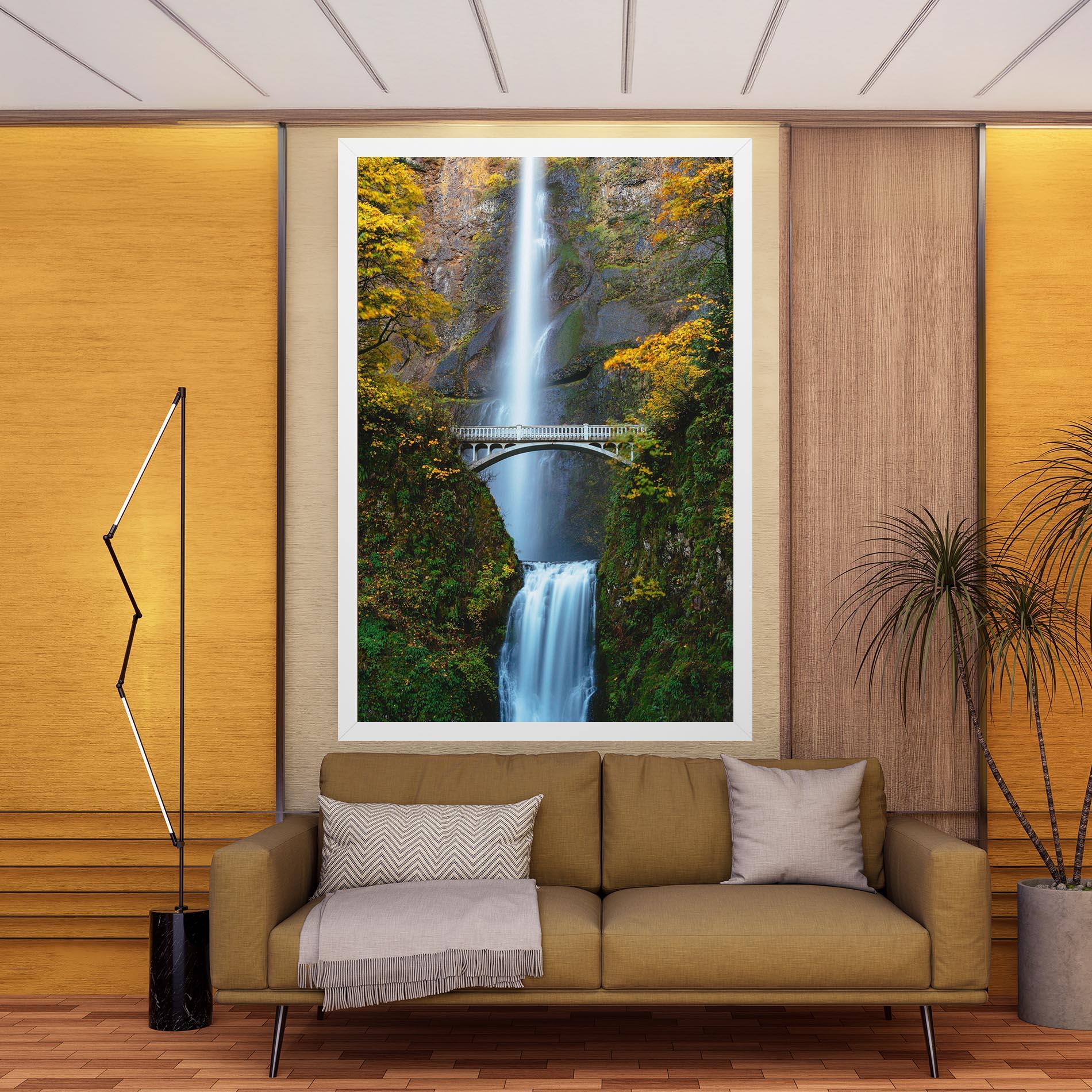Leinwandbild Yellow Leaves Bridge mockup 9