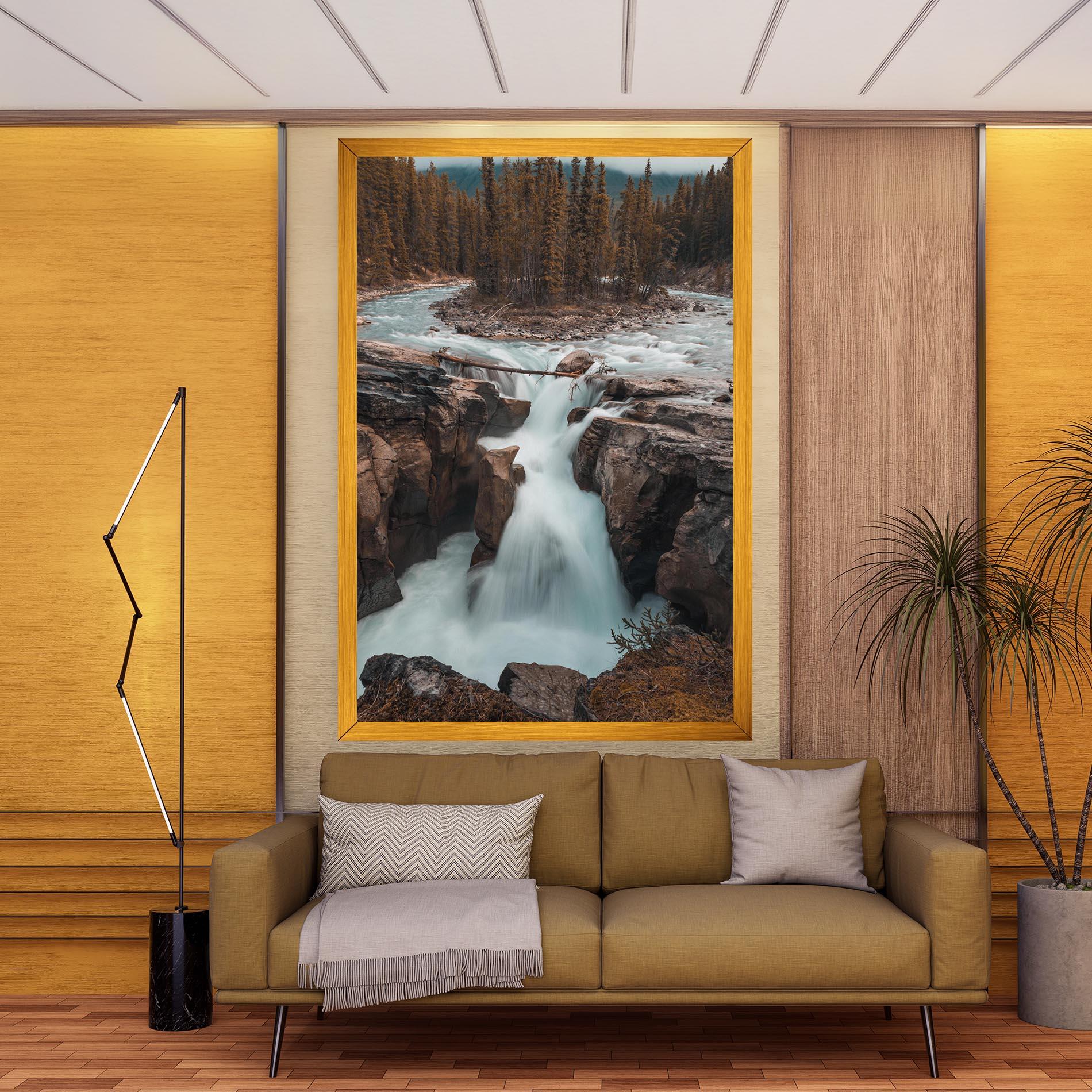 Leinwandbild Orange Trees Waterfall mockup 9