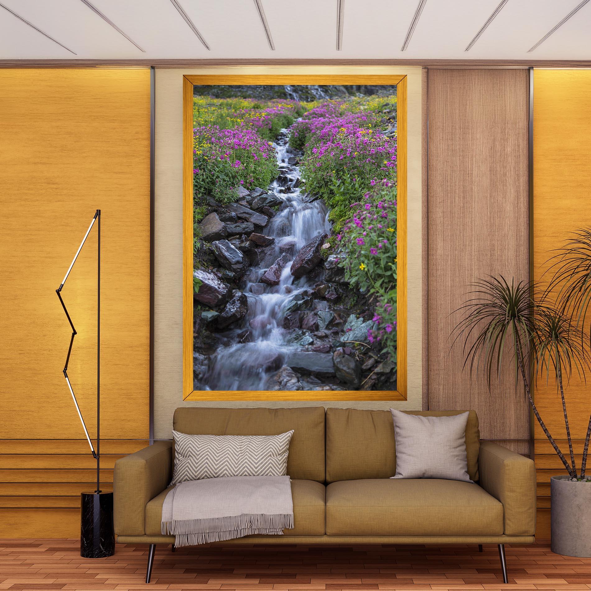 Leinwandbild Water Falling Field mockup 9