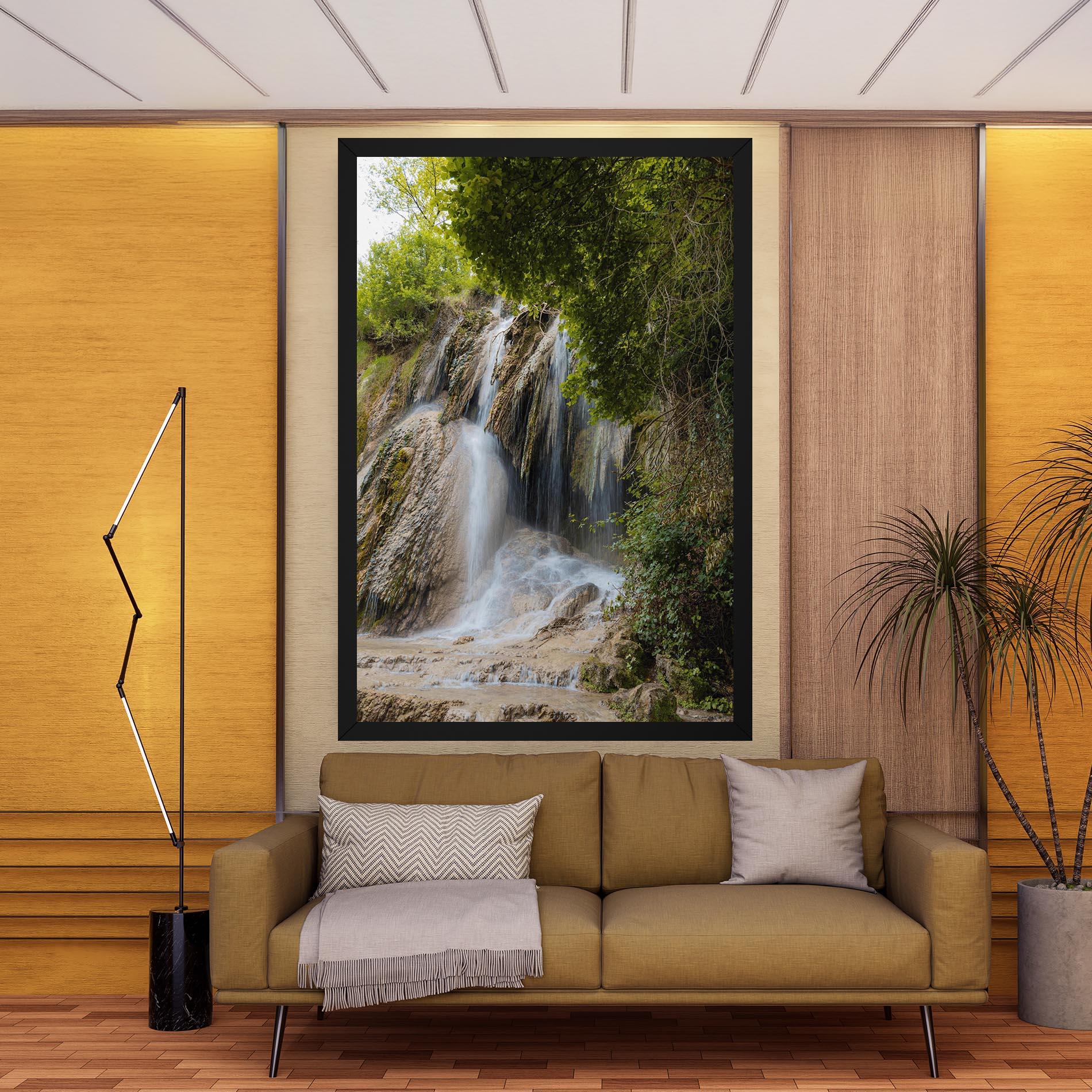 Leinwandbild Forest Waterfall View mockup 9