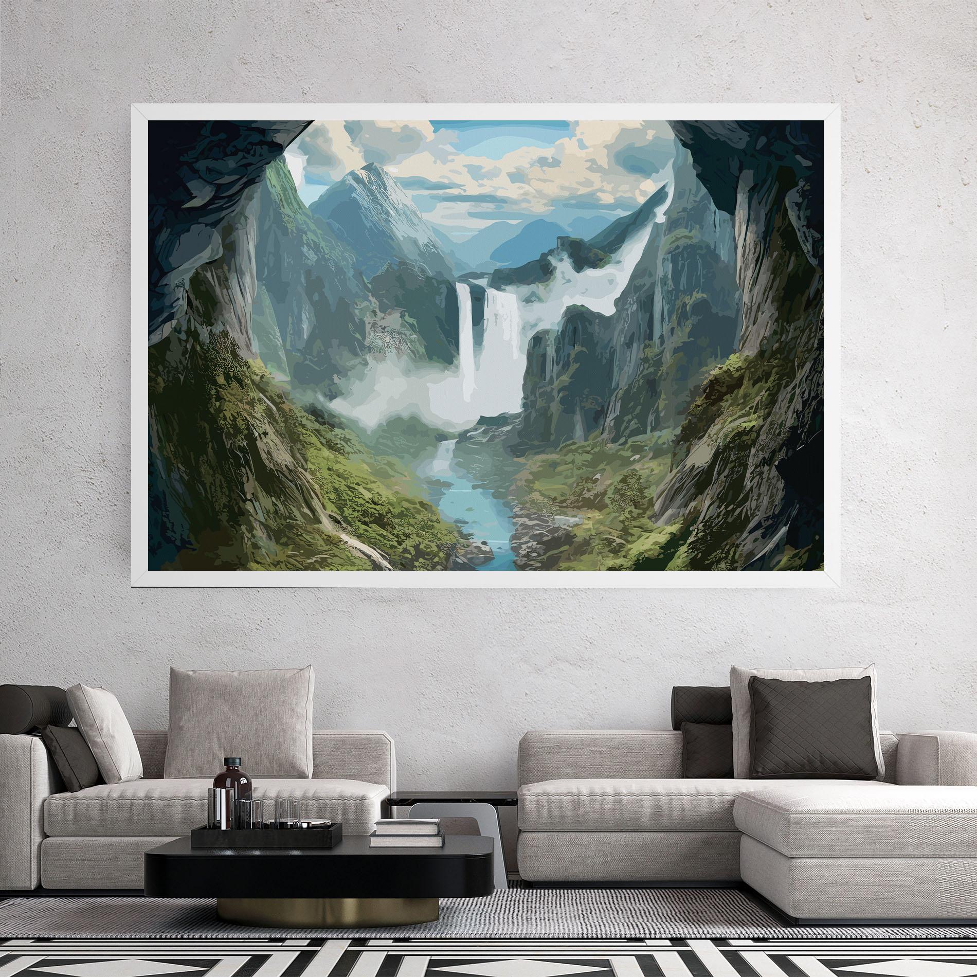 Leinwandbild Amazing Waterfall mockup 2