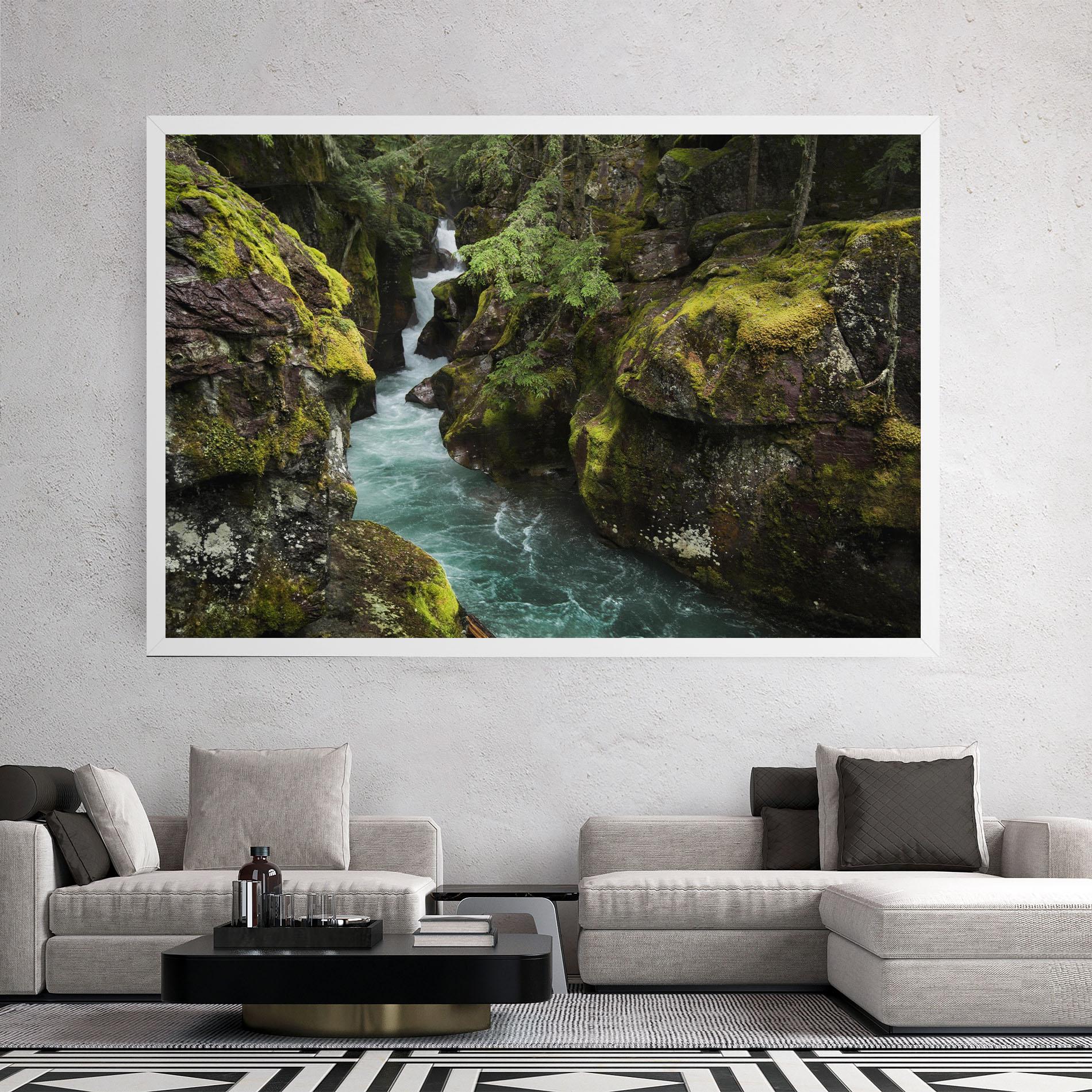 Leinwandbild Blue Majestic Waterfall mockup 2