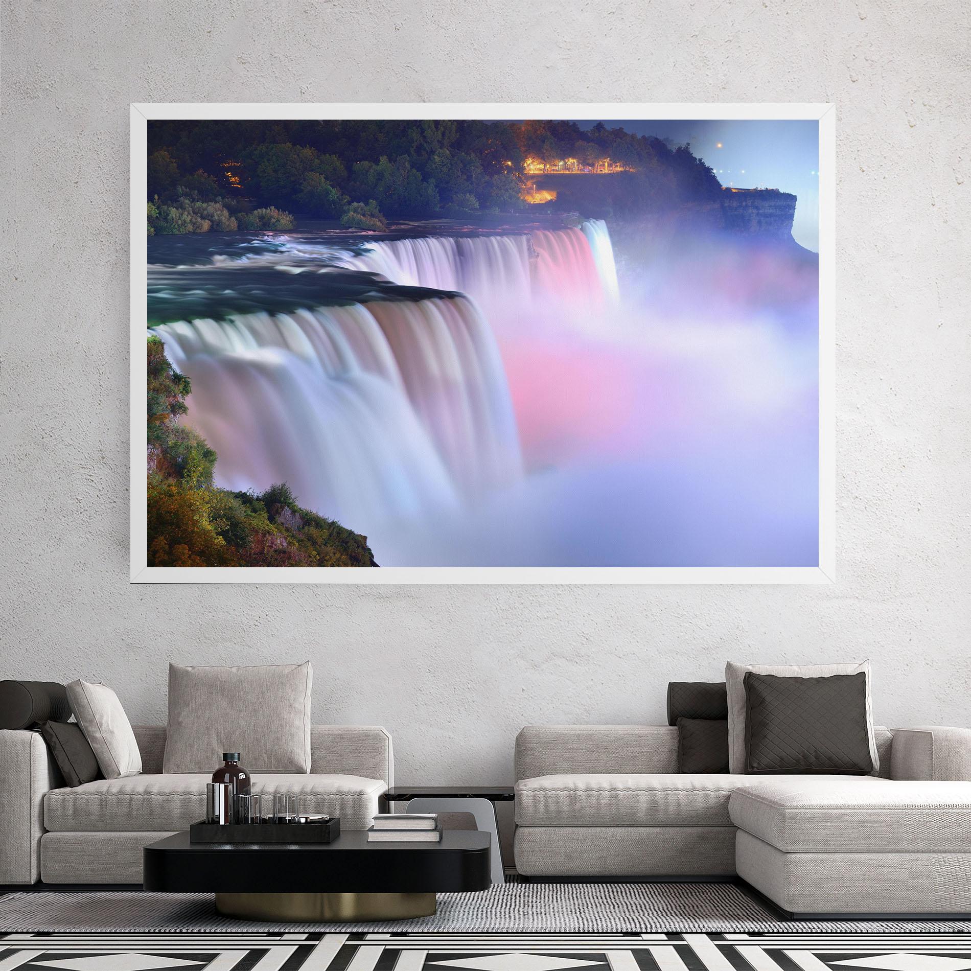 Leinwandbild Dreamy Purple Waterfall mockup 2