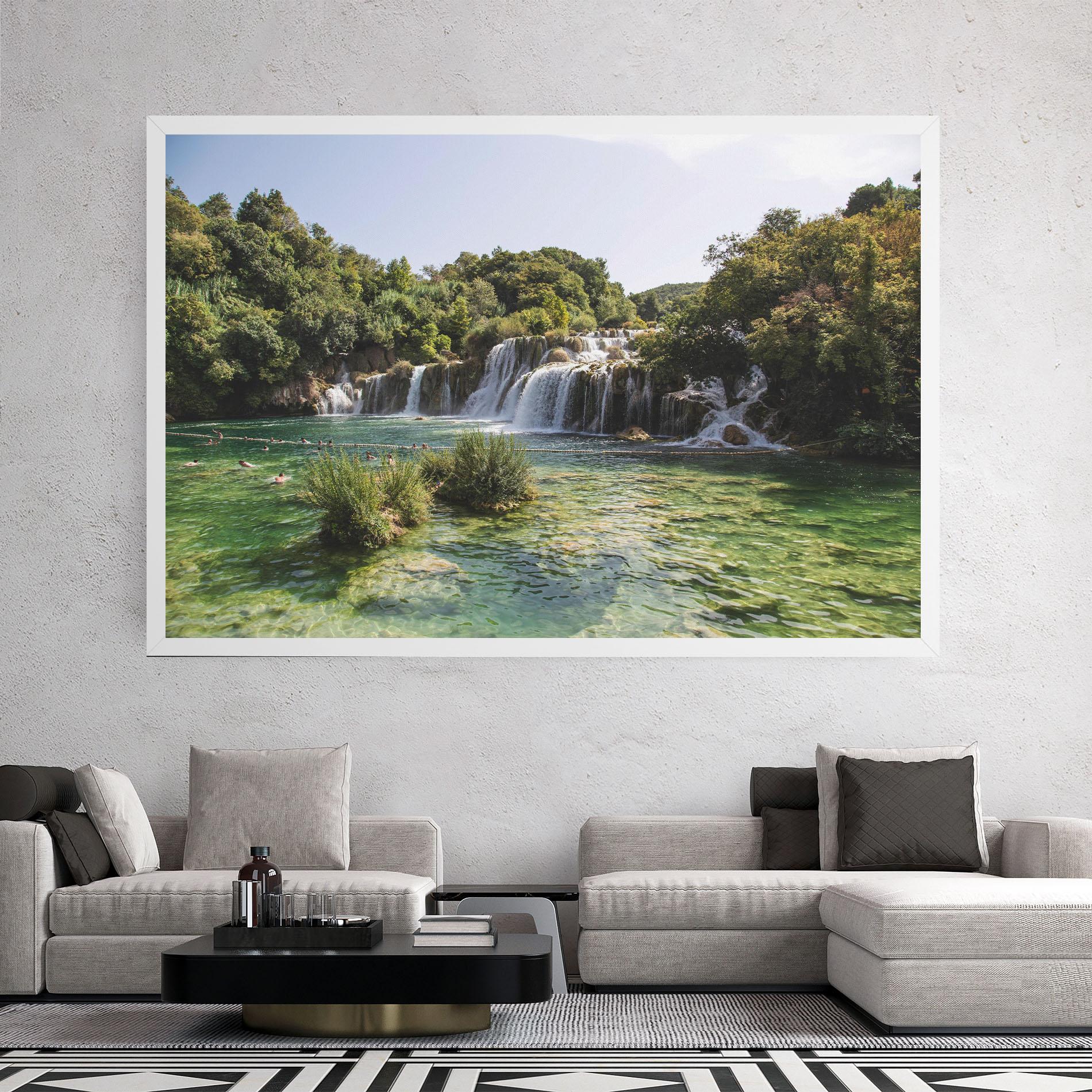 Leinwandbild Green Waterfall mockup 2