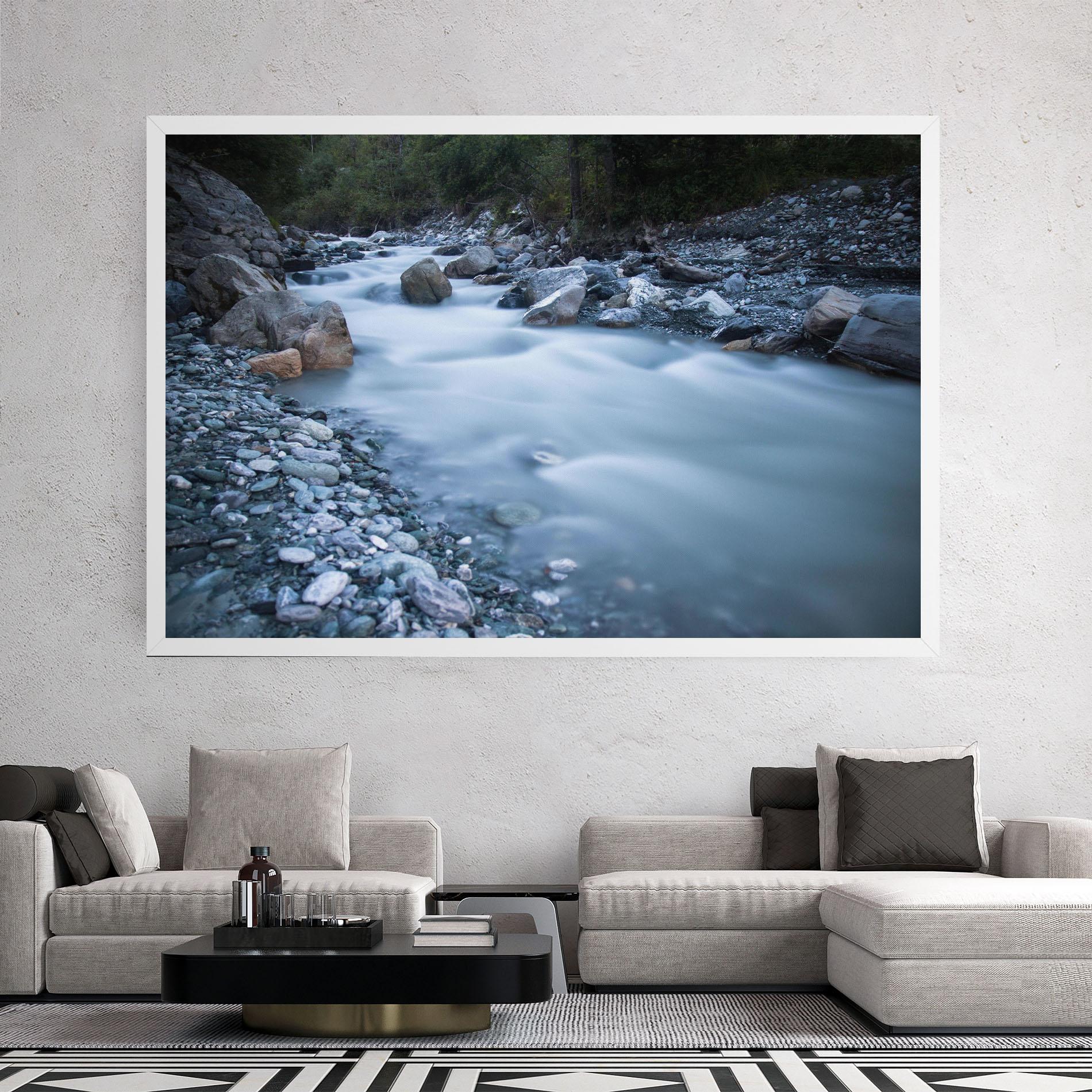 Leinwandbild Grey Water Falling mockup 2