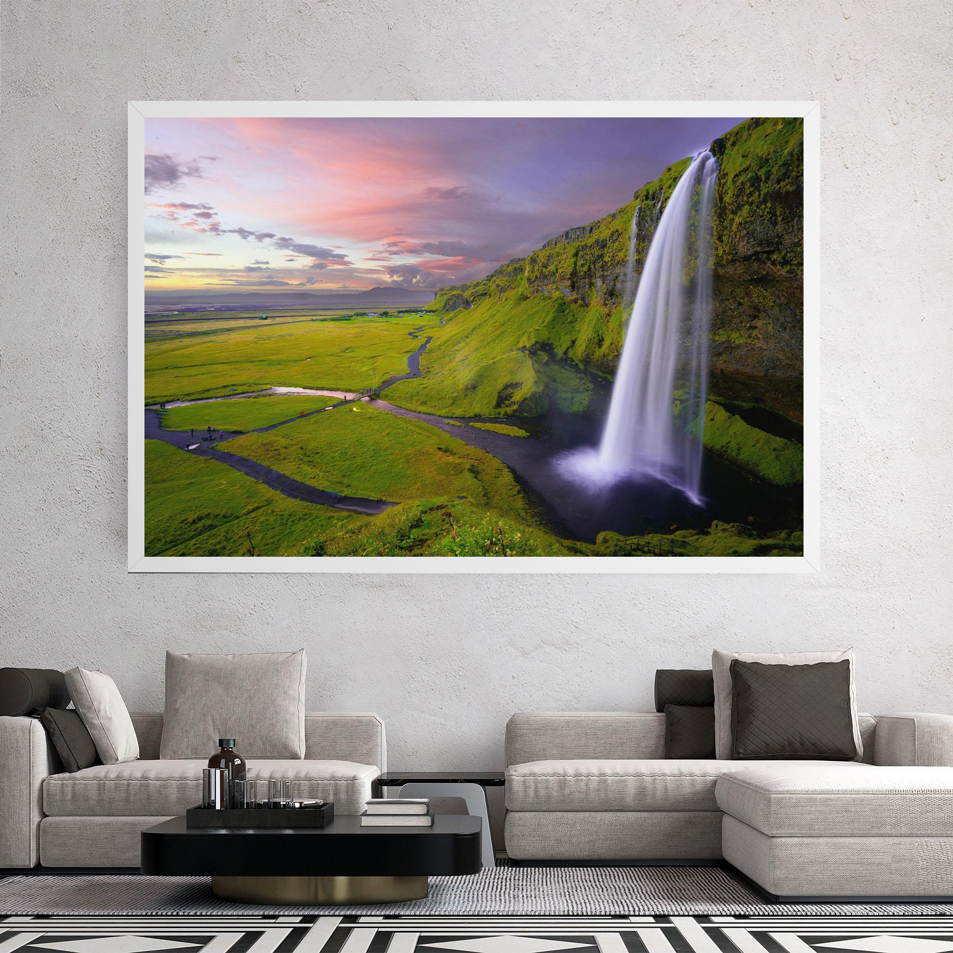 Leinwandbild Pink Wky Waterfall mockup 2