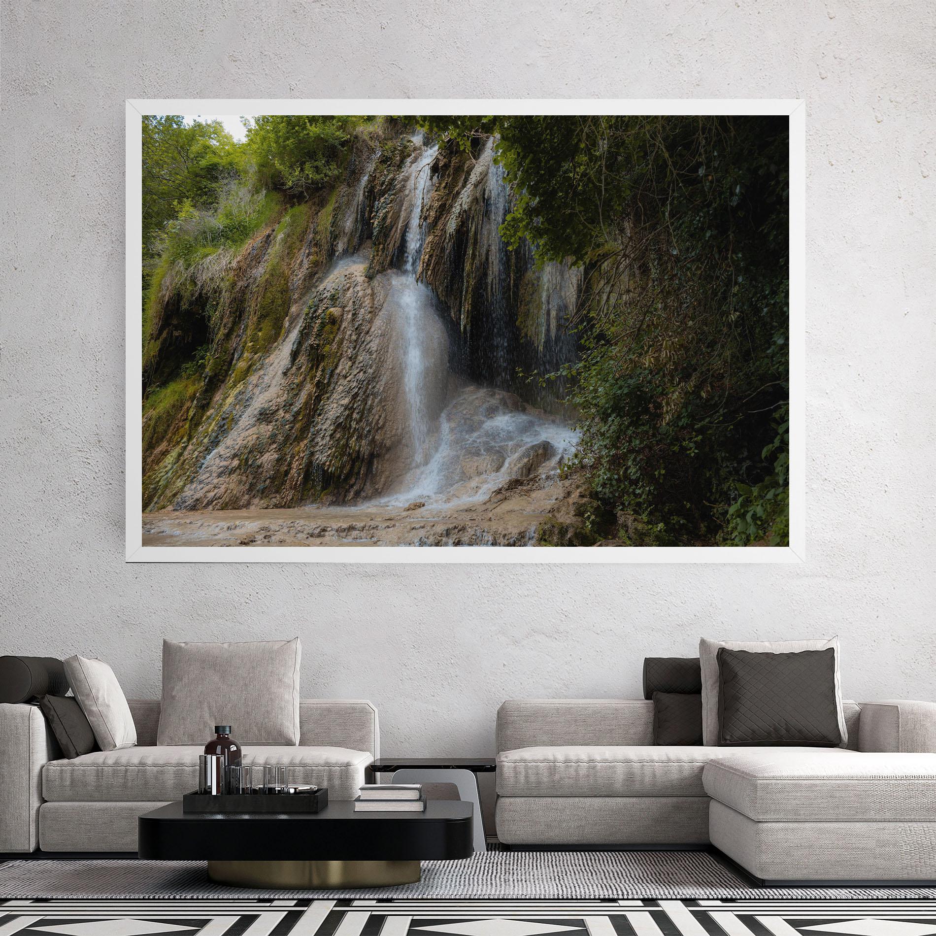 Leinwandbild Pretty Waterfall Forest mockup 2