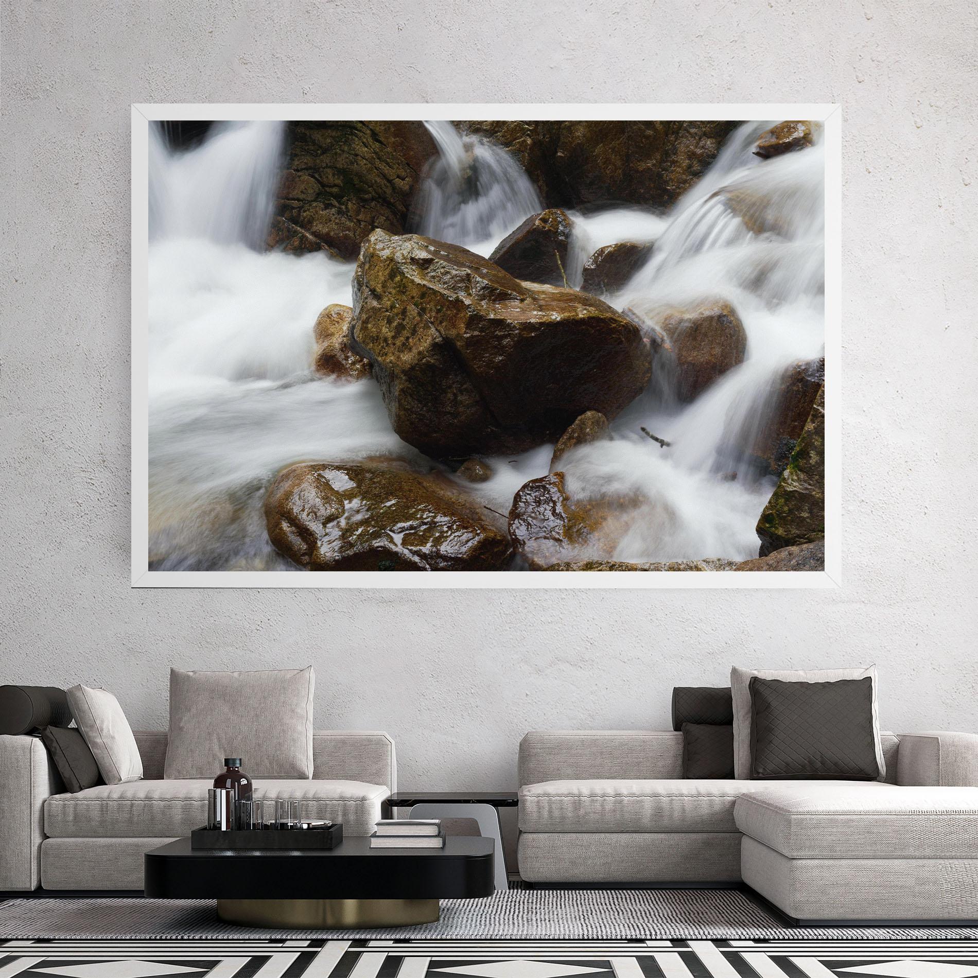 Leinwandbild Shiny Rocks Waterfall mockup 2