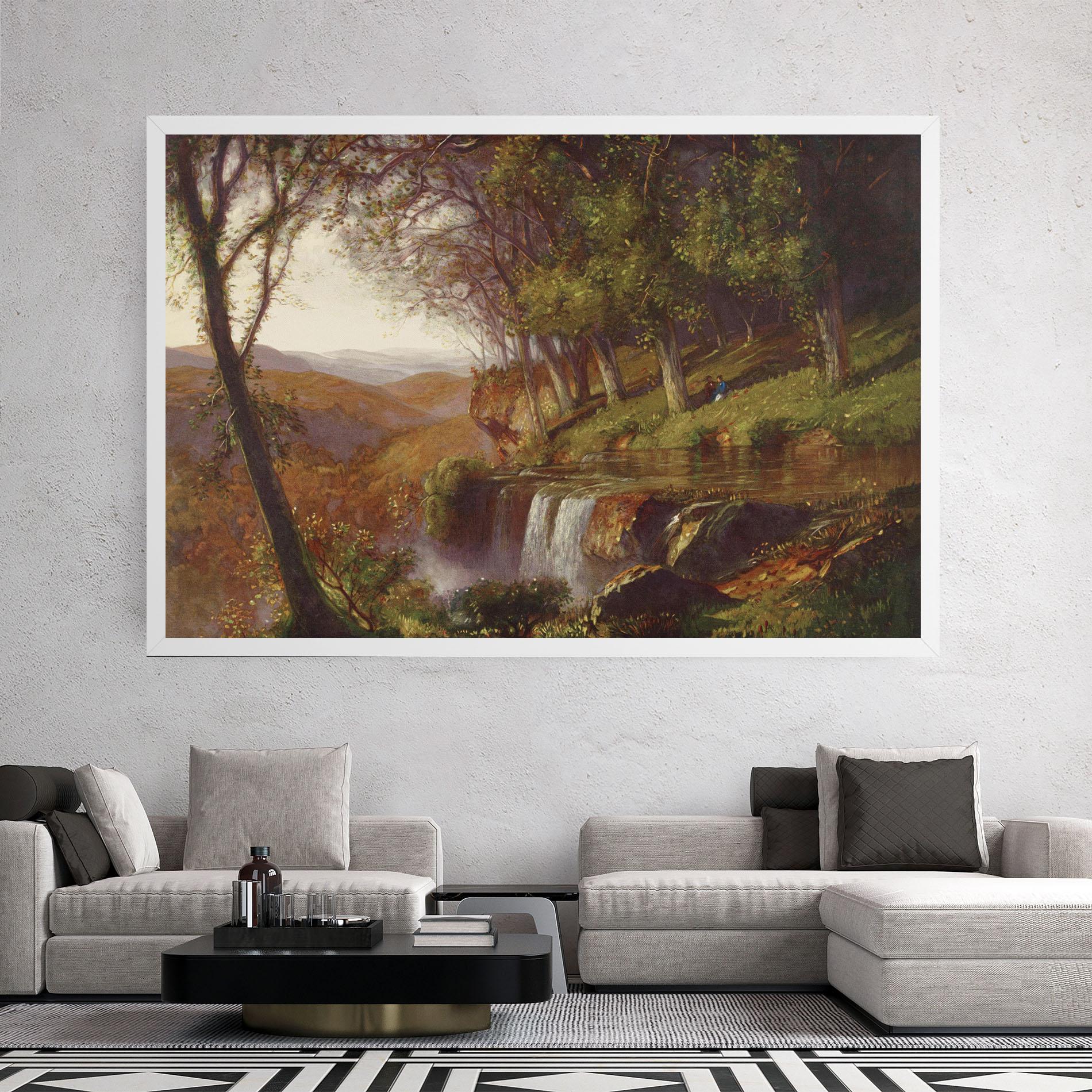 Leinwandbild Waterfall Painting mockup 2