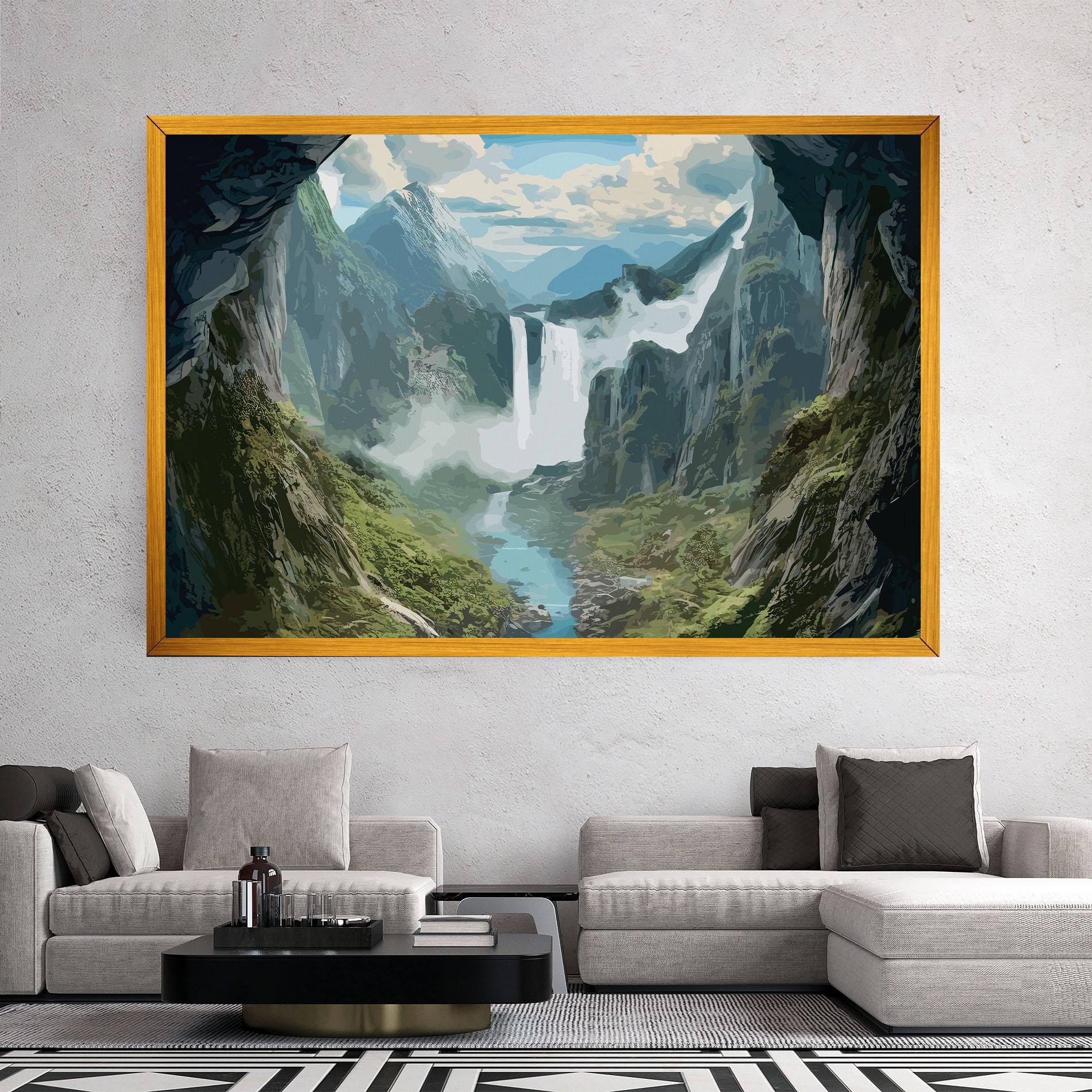 Leinwandbild Amazing Waterfall mockup 2