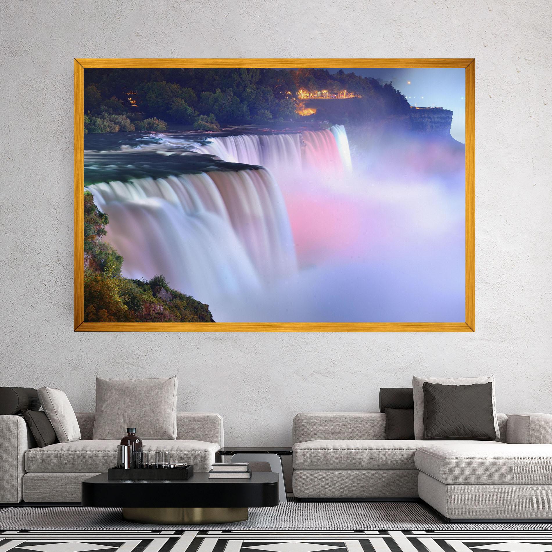 Leinwandbild Dreamy Purple Waterfall mockup 2
