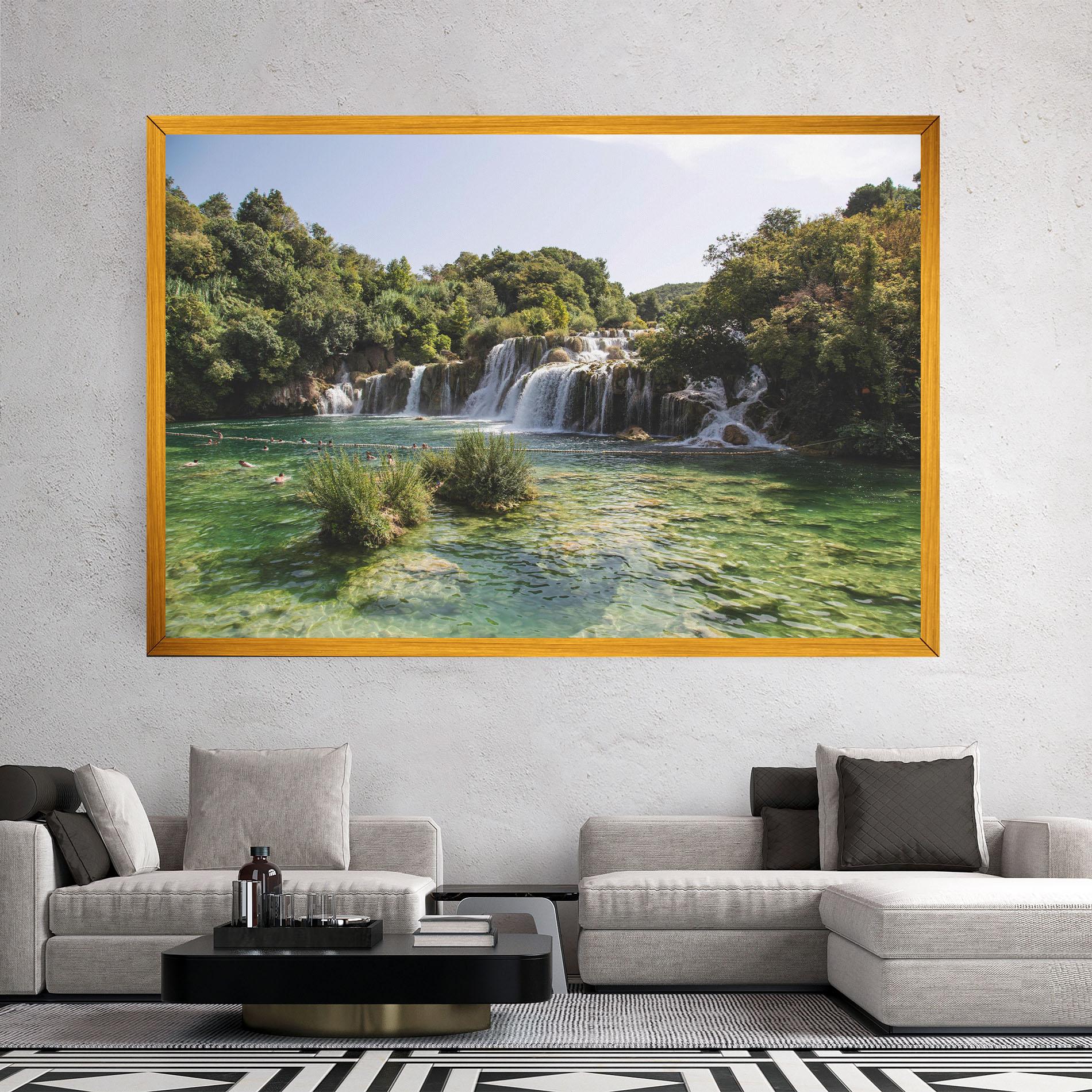 Leinwandbild Green Waterfall mockup 2