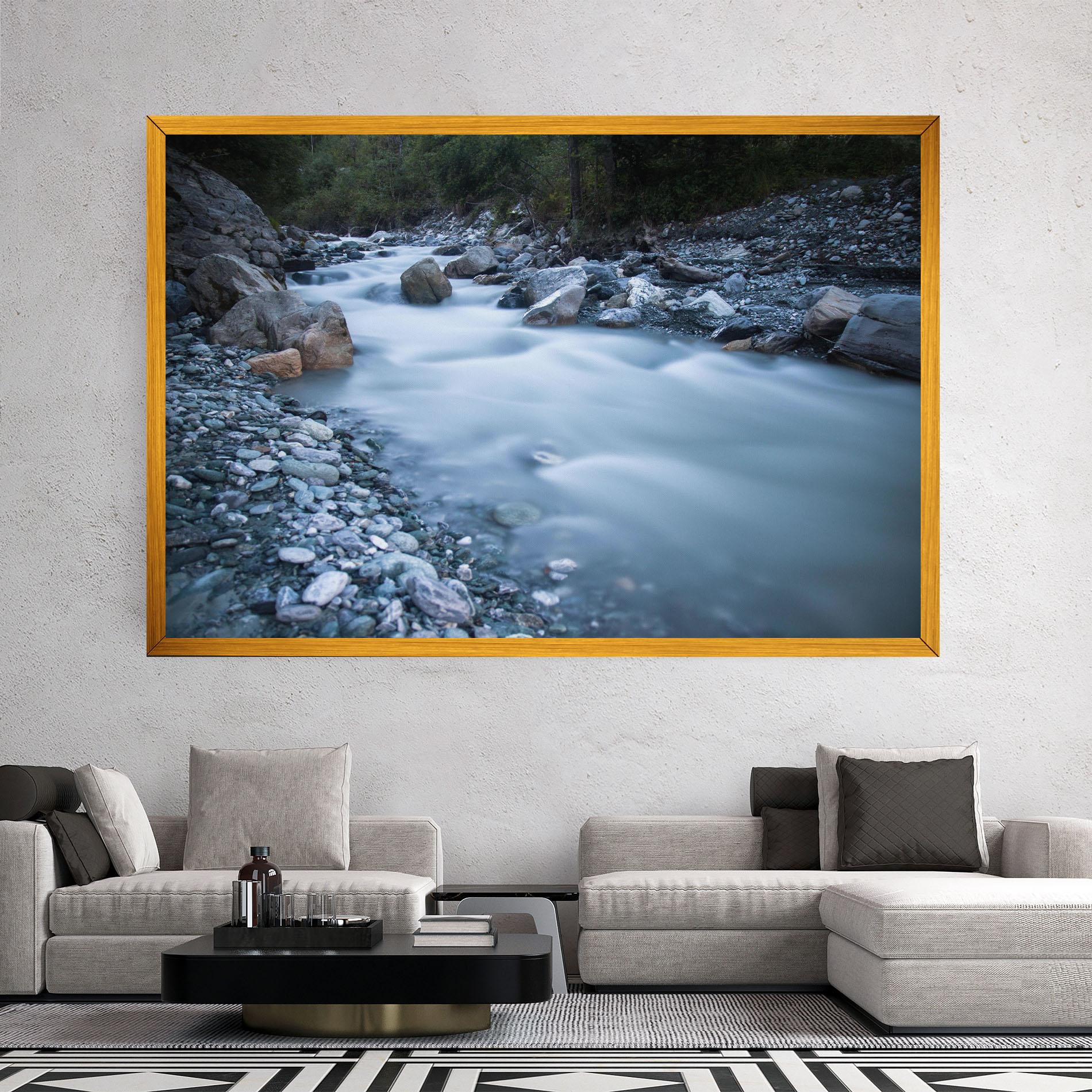 Leinwandbild Grey Water Falling mockup 2