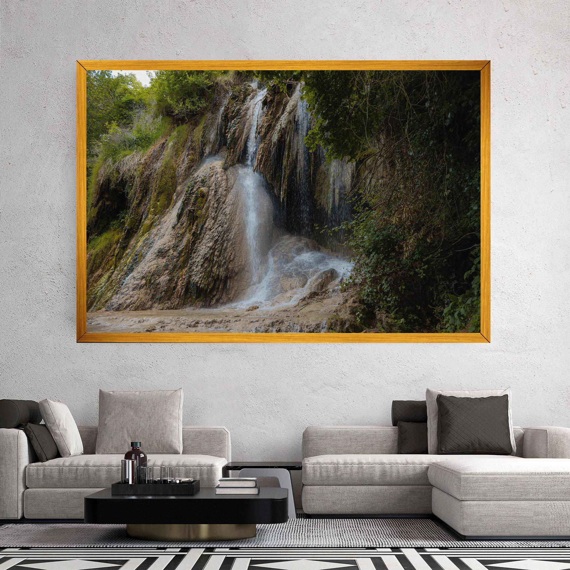 Leinwandbild Pretty Waterfall Forest mockup 2