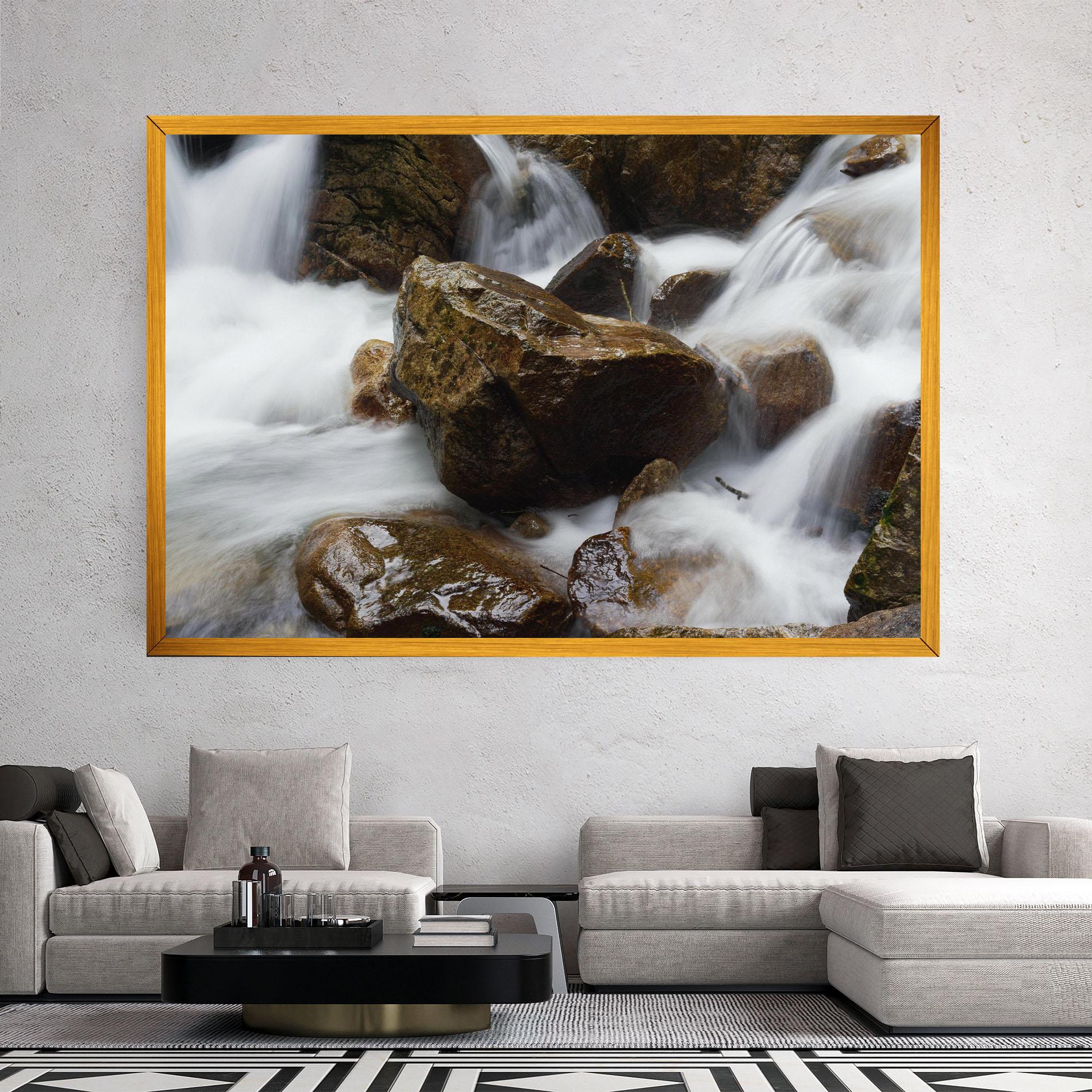 Leinwandbild Shiny Rocks Waterfall mockup 2