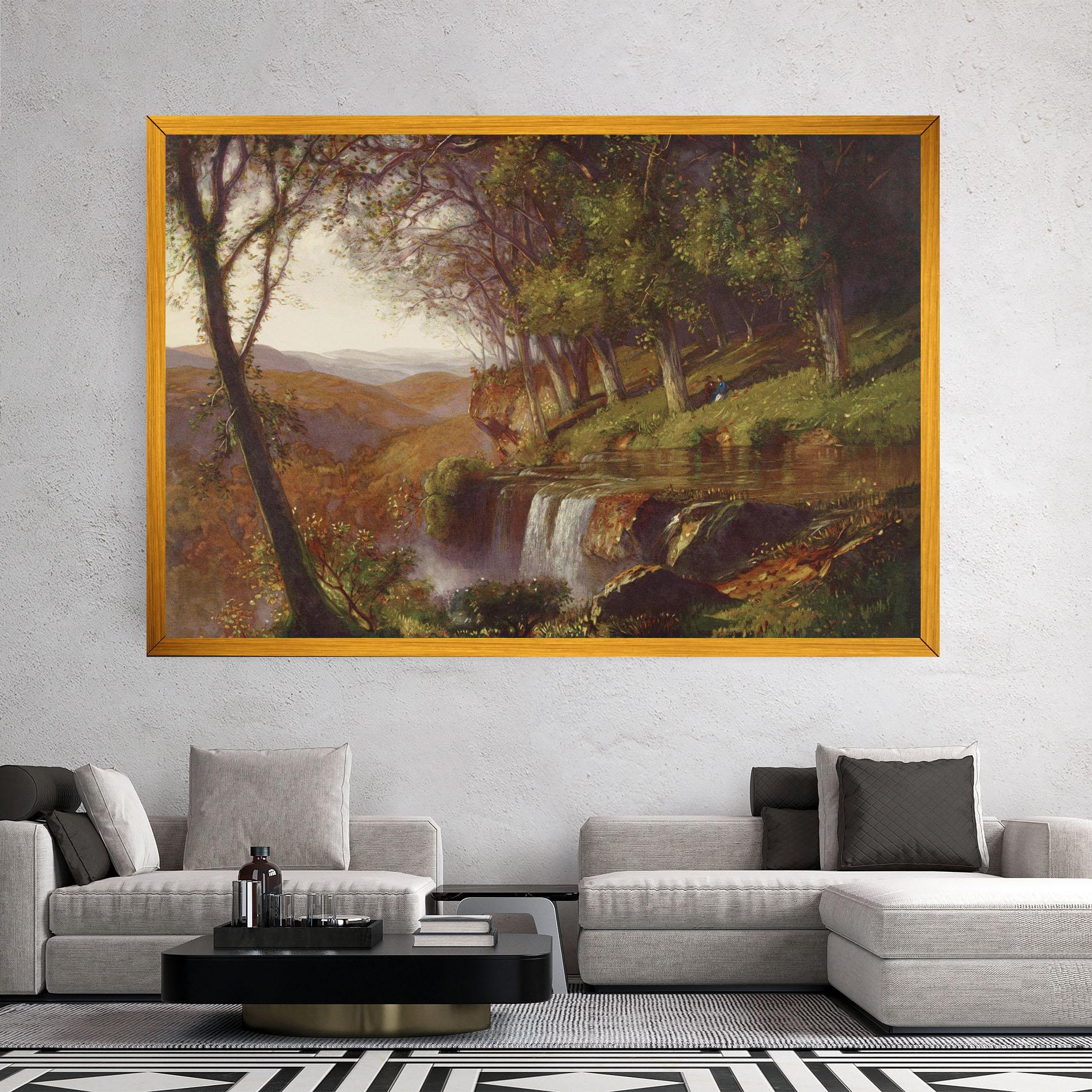 Leinwandbild Waterfall Painting mockup 2