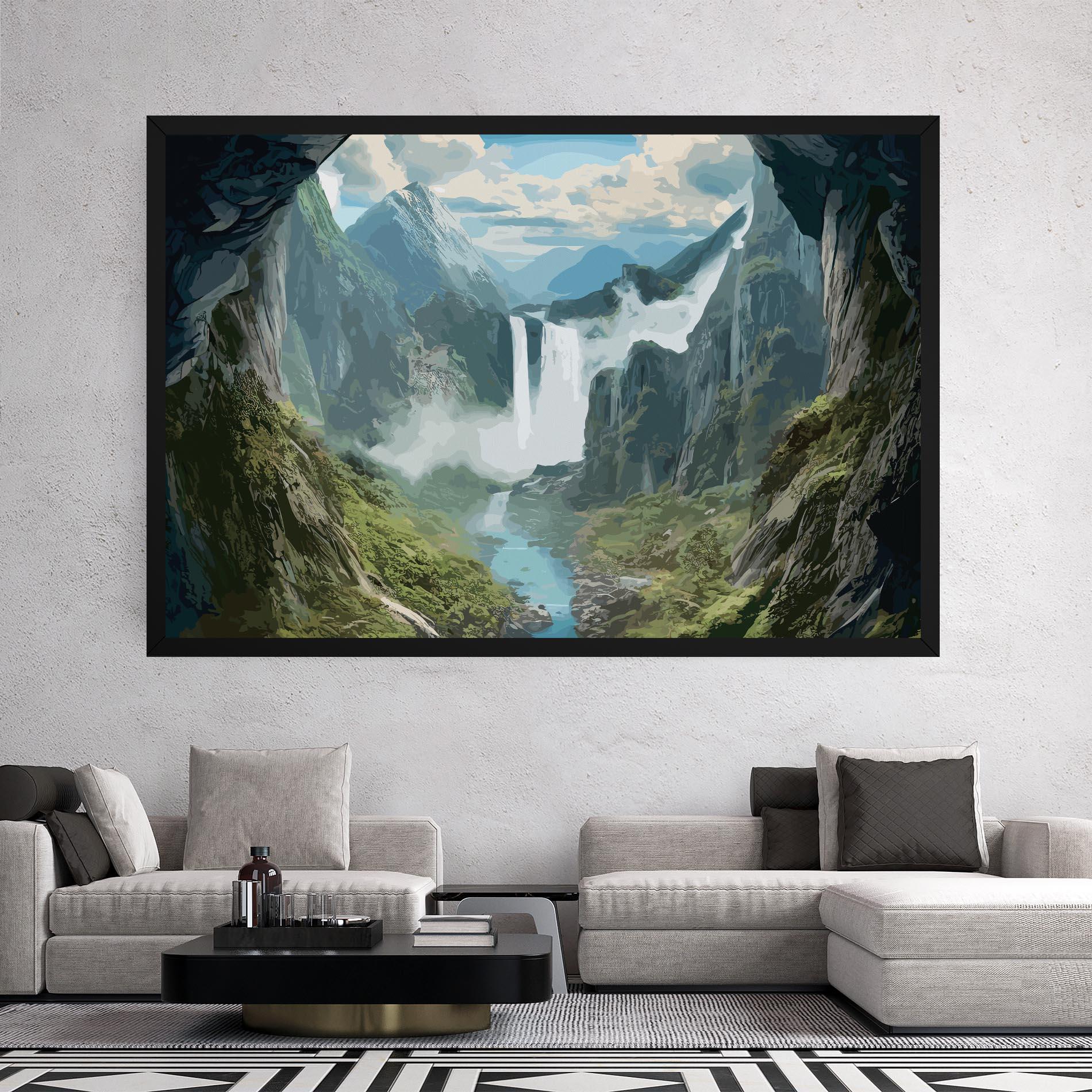 Leinwandbild Amazing Waterfall mockup 2