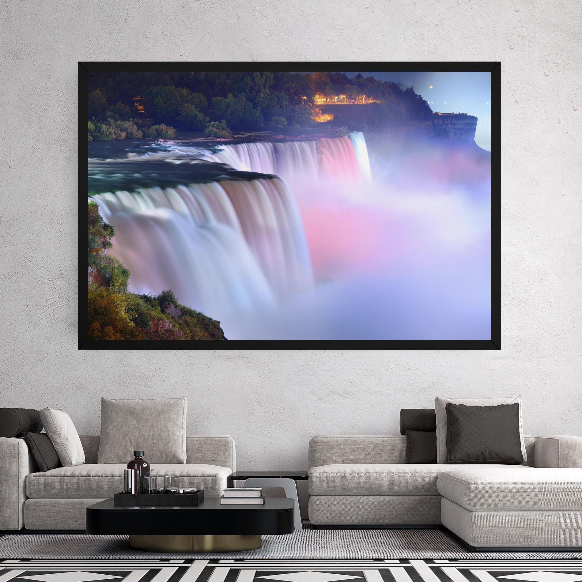 Leinwandbild Dreamy Purple Waterfall mockup 2