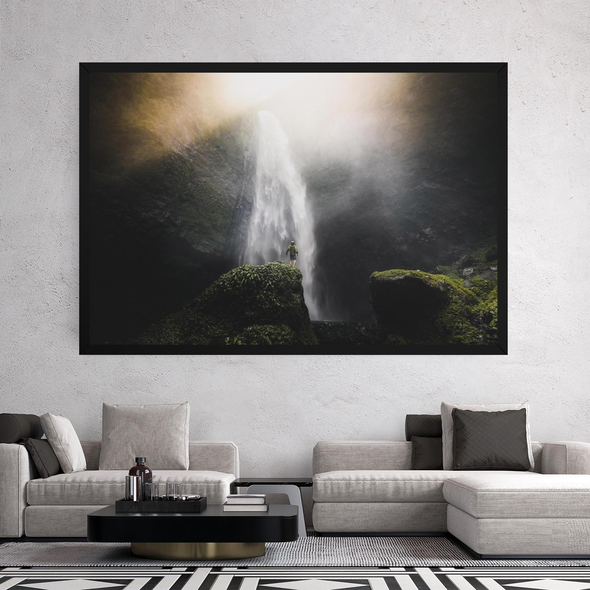 Leinwandbild Green Man Waterfall mockup 2