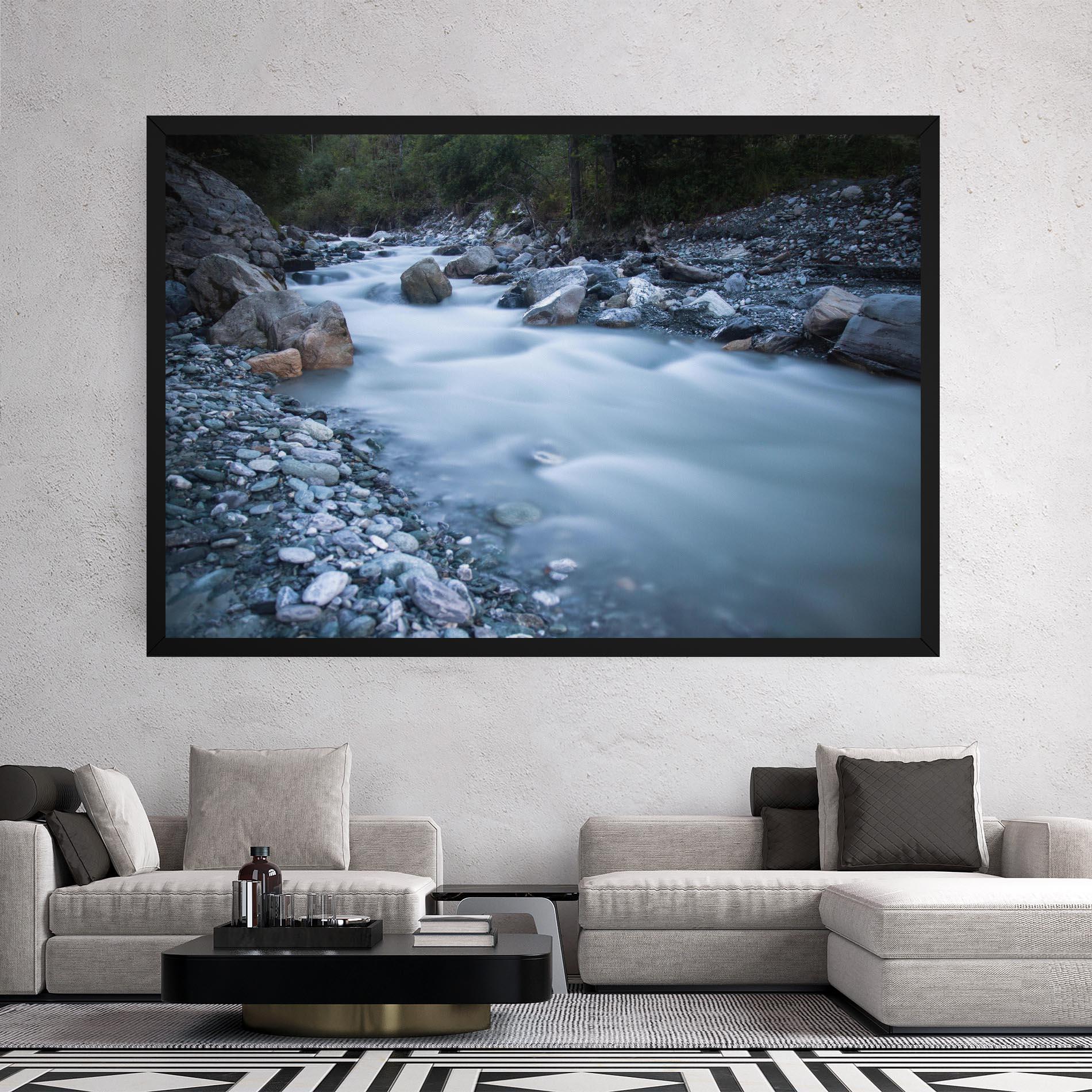 Leinwandbild Grey Water Falling mockup 2