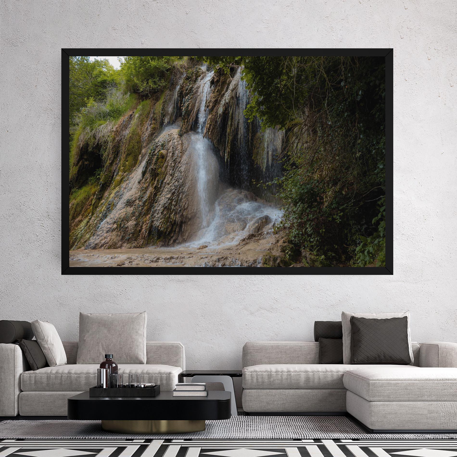 Leinwandbild Pretty Waterfall Forest mockup 2