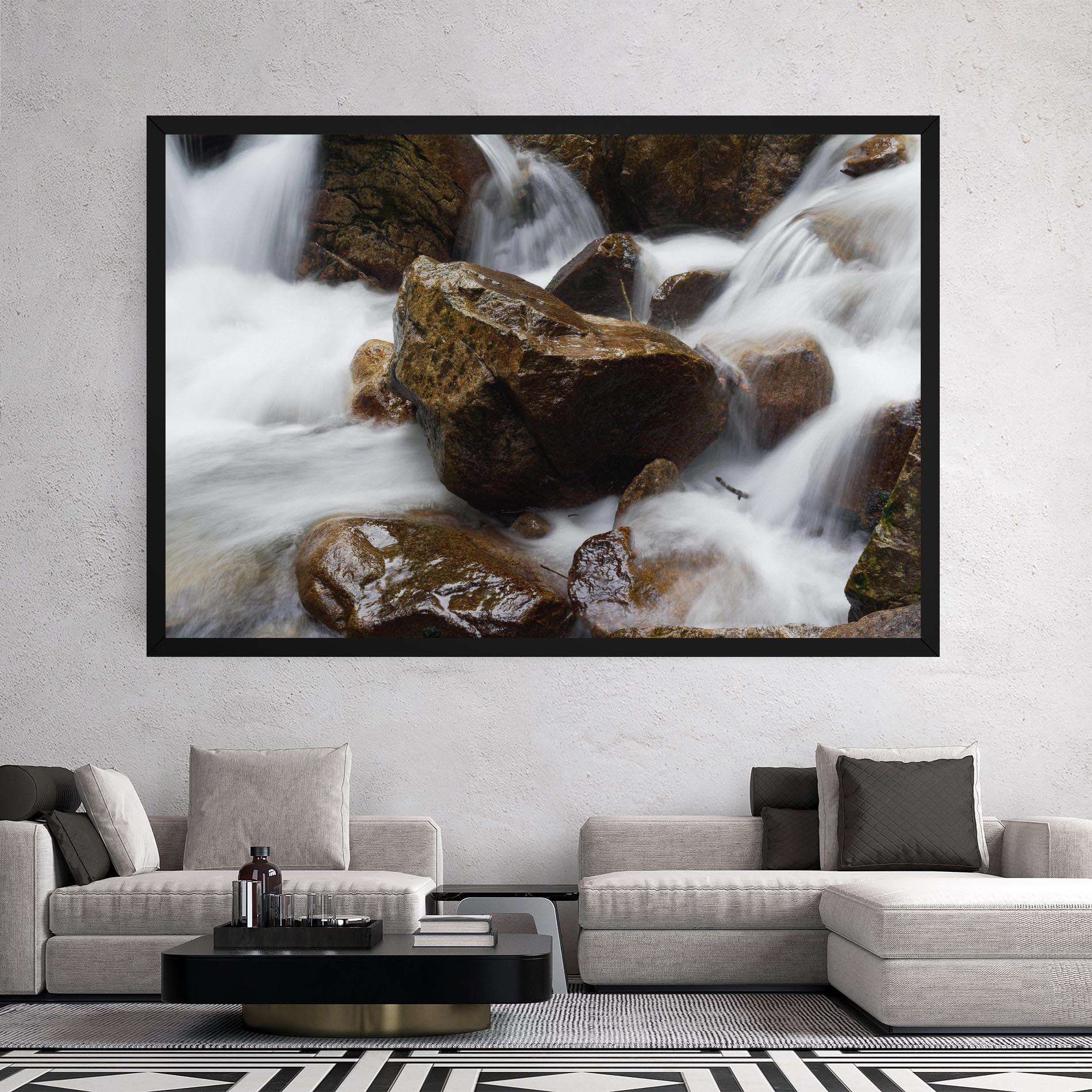 Leinwandbild Shiny Rocks Waterfall mockup 2