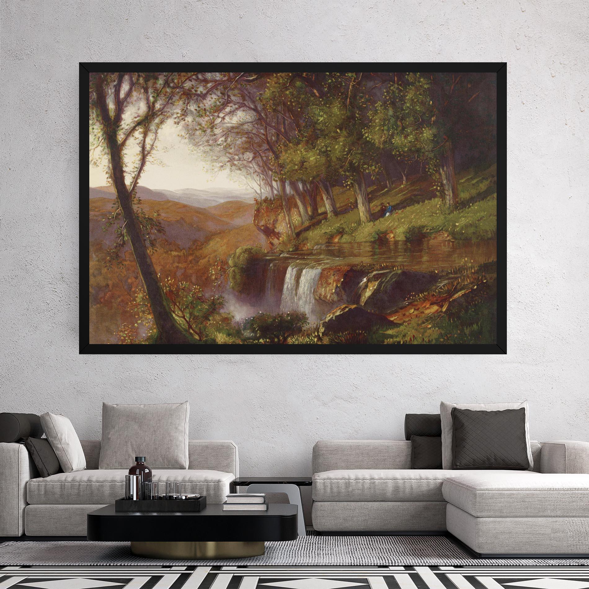 Leinwandbild Waterfall Painting mockup 2