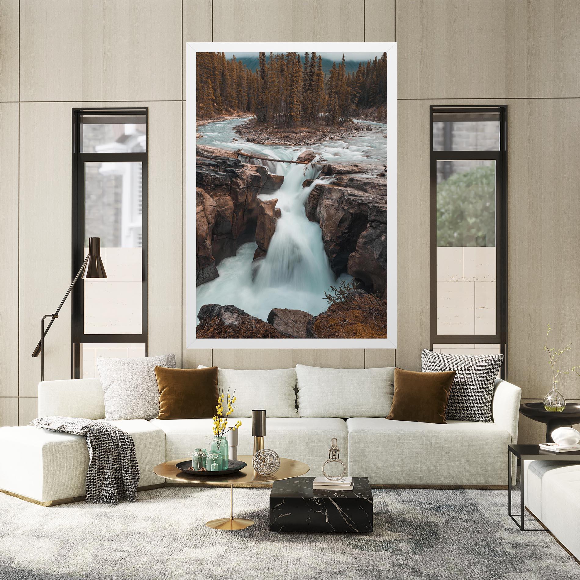 Leinwandbild Orange Trees Waterfall mockup 2