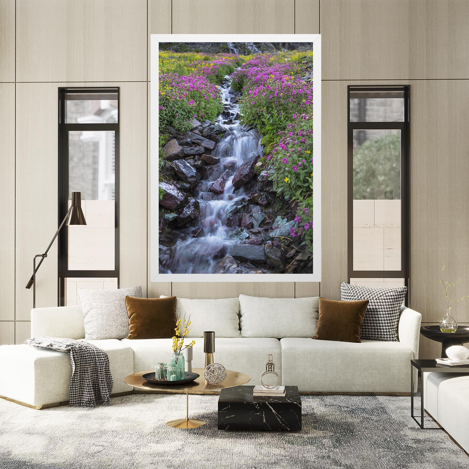 Leinwandbild Water Falling Field mockup 2