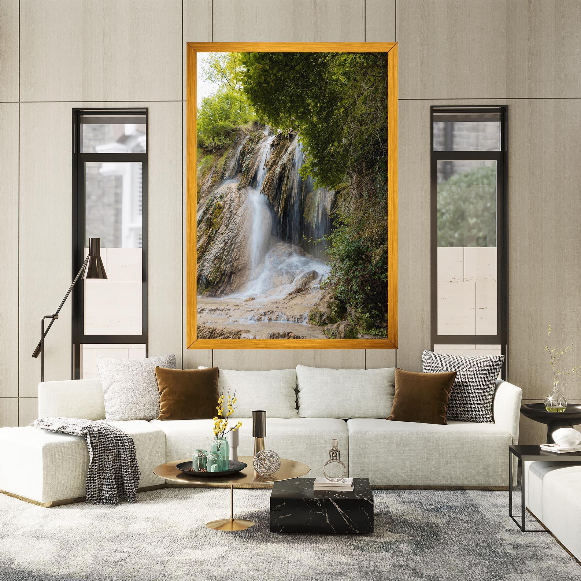 Leinwandbild Forest Waterfall View mockup 2