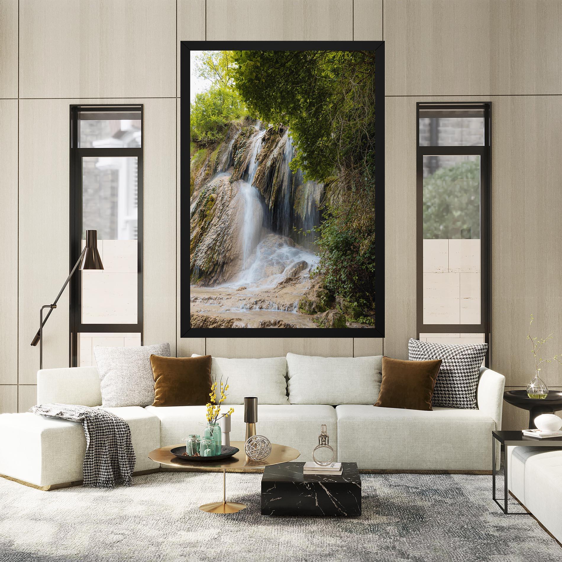Leinwandbild Forest Waterfall View mockup 2