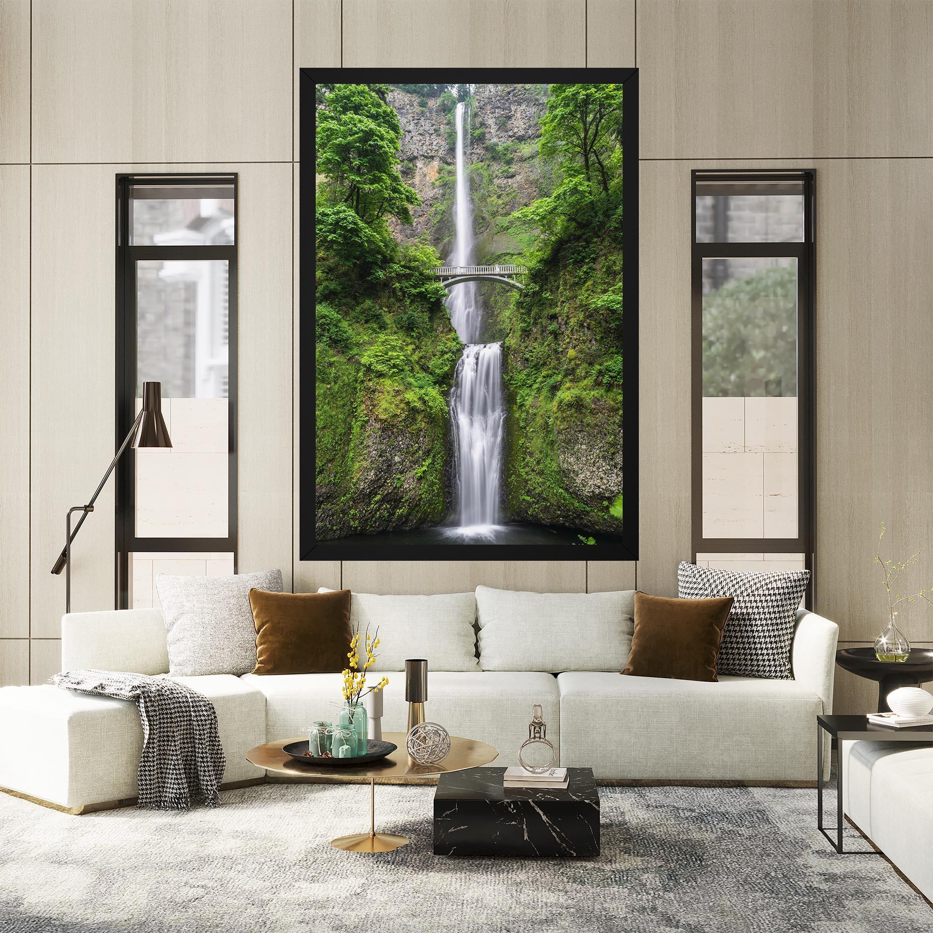 Leinwandbild Green Leaves Bridge View mockup 2