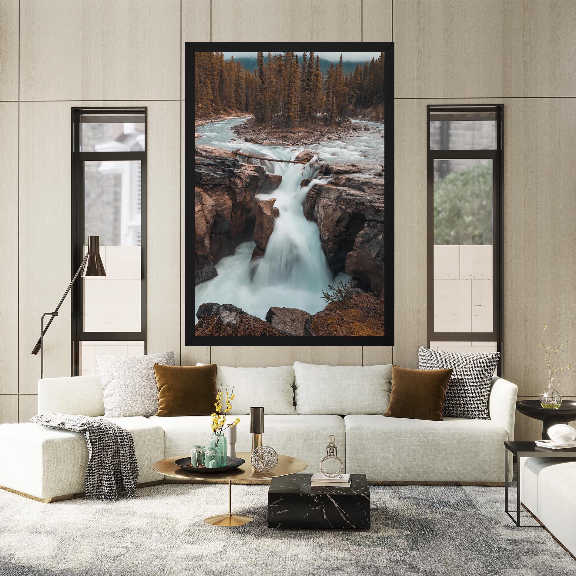 Leinwandbild Orange Trees Waterfall mockup 2