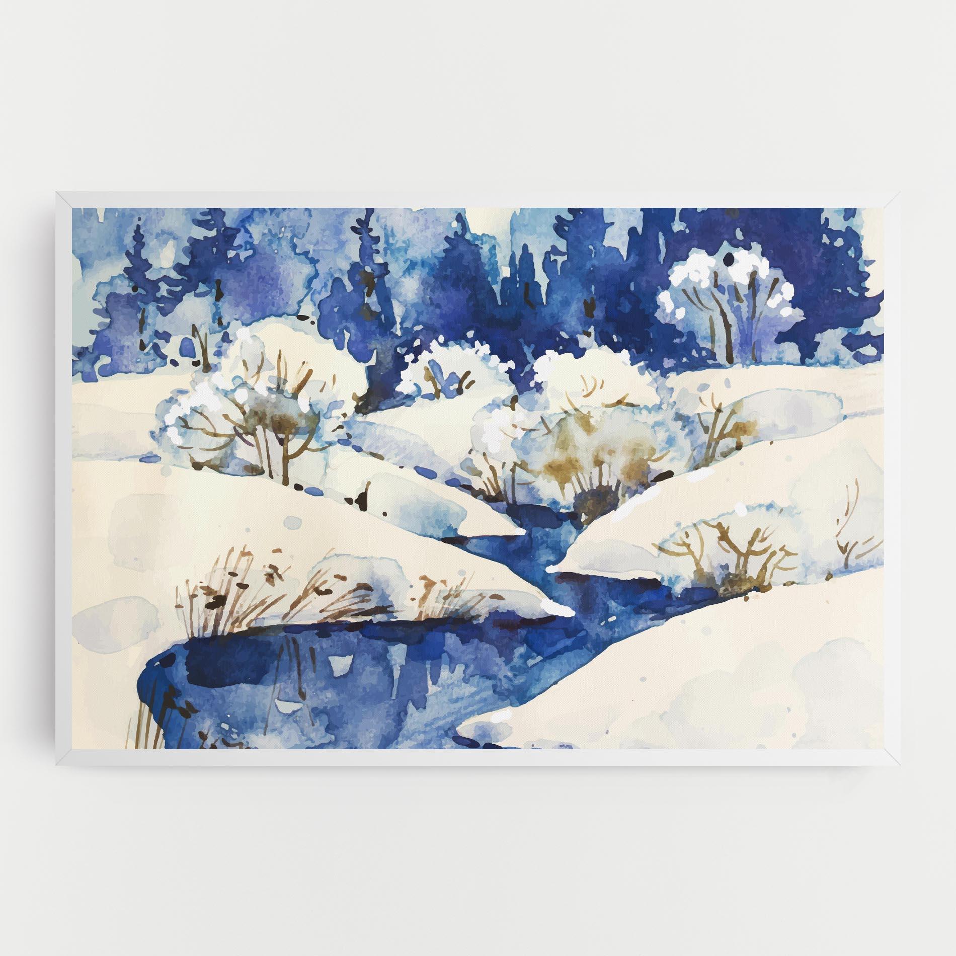Leinwandbild Blue Trees Winter mockup 0