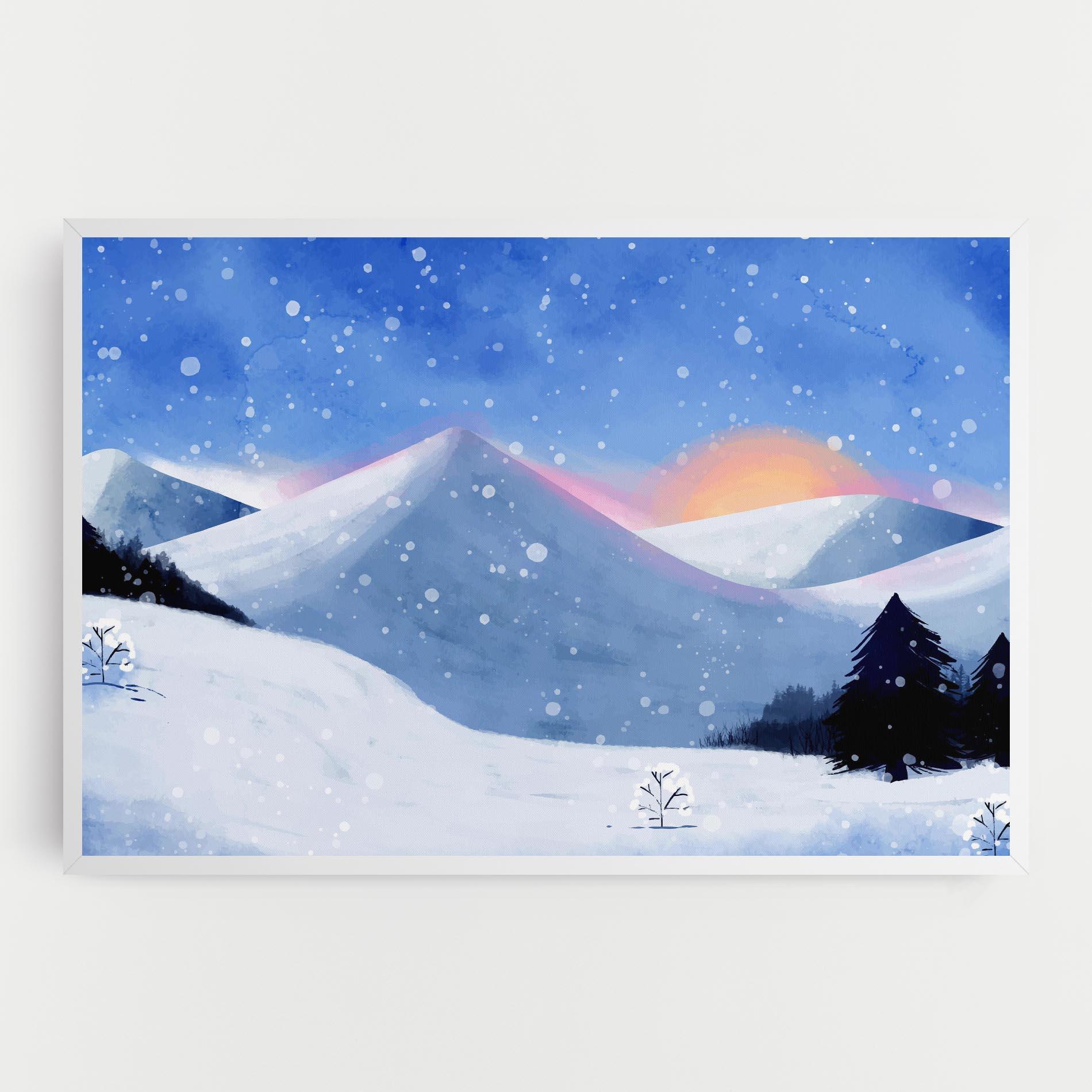 Leinwandbild Mountain Snow Art mockup 0