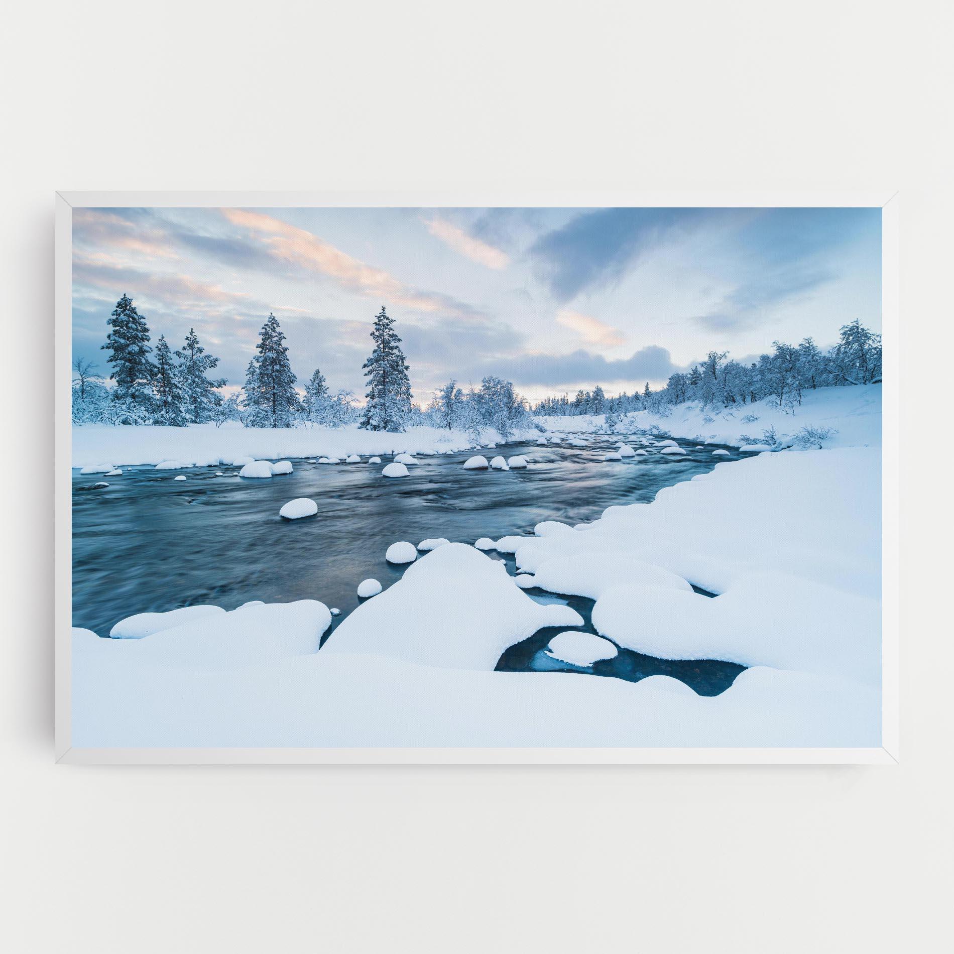 Leinwandbild Winter River mockup 0