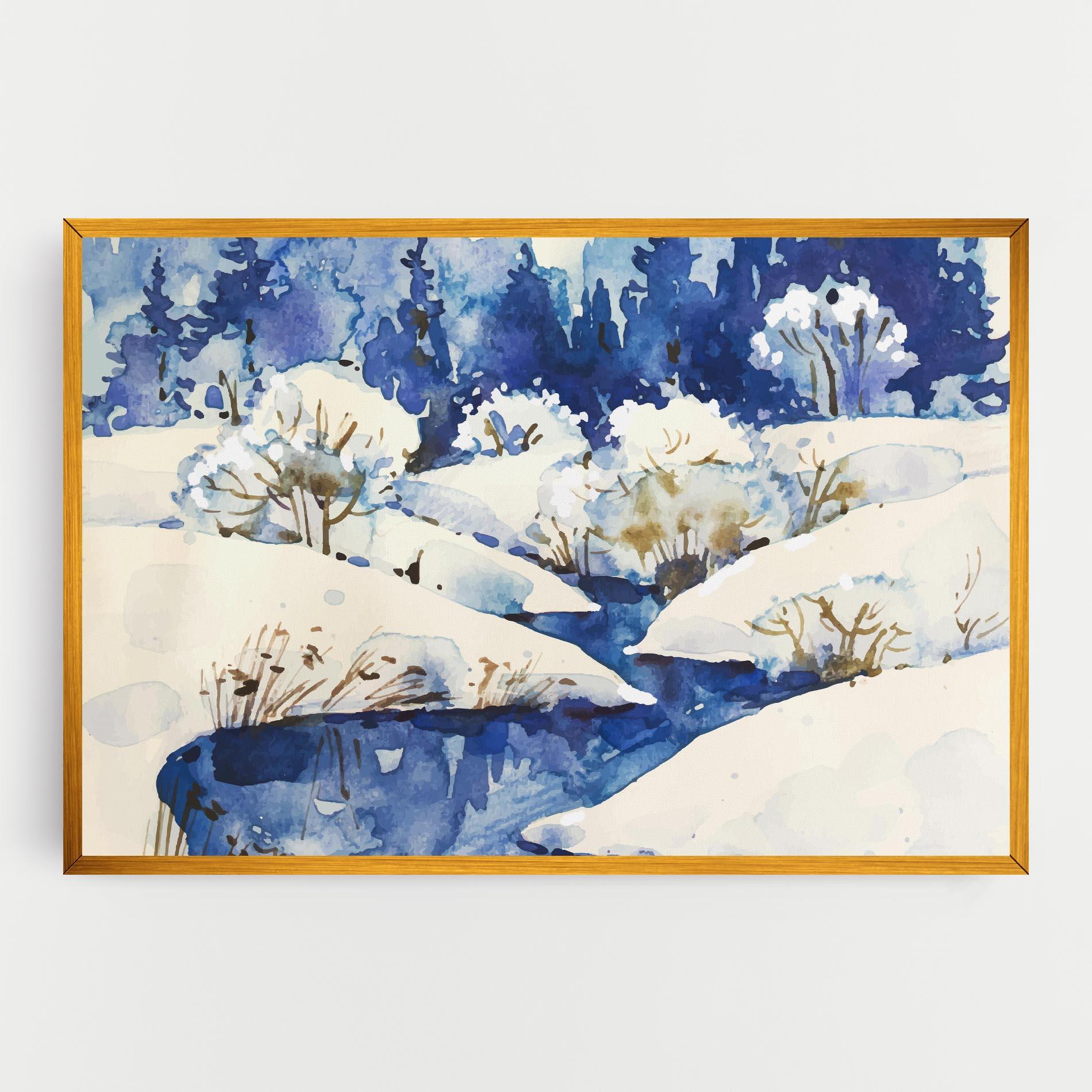 Leinwandbild Blue Trees Winter mockup 0