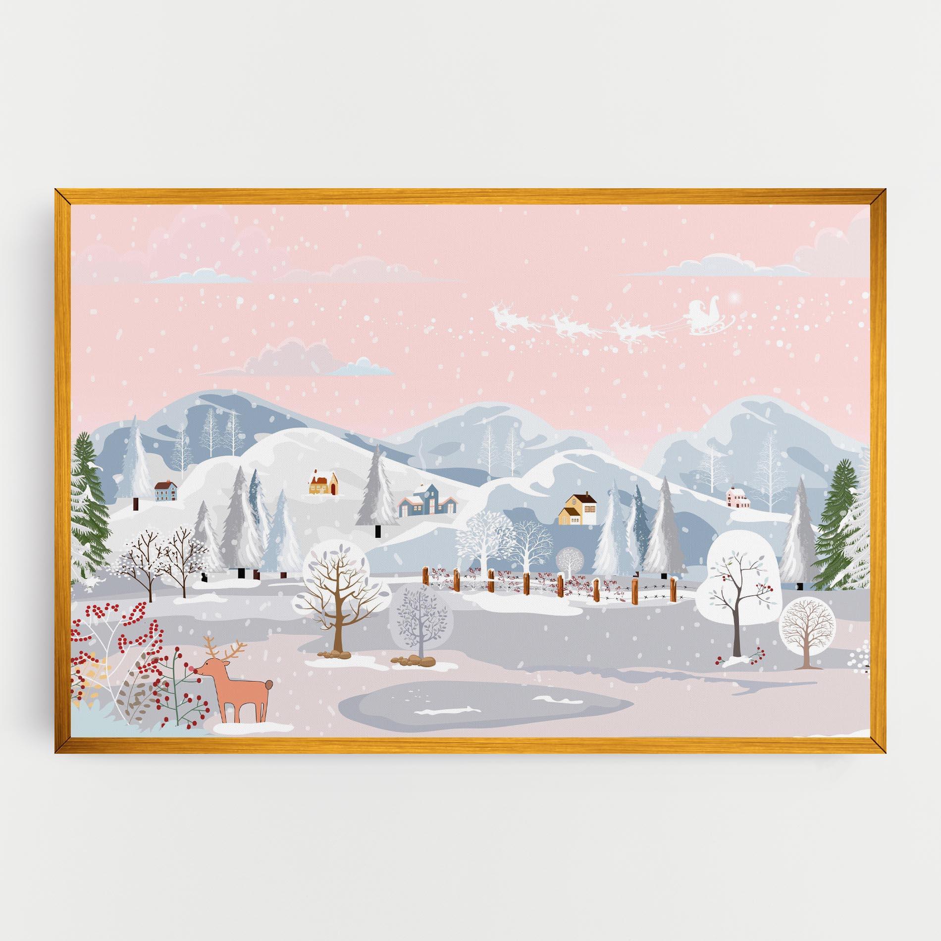 Leinwandbild Pink Sky Winter mockup 0