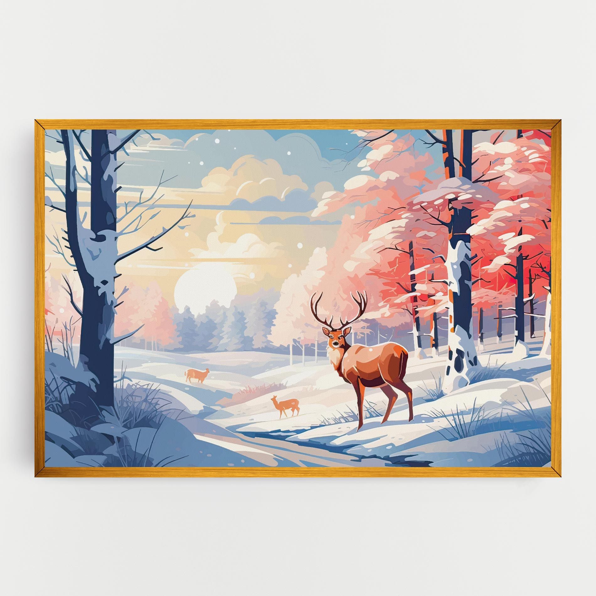 Winter Deer Art mockup 0