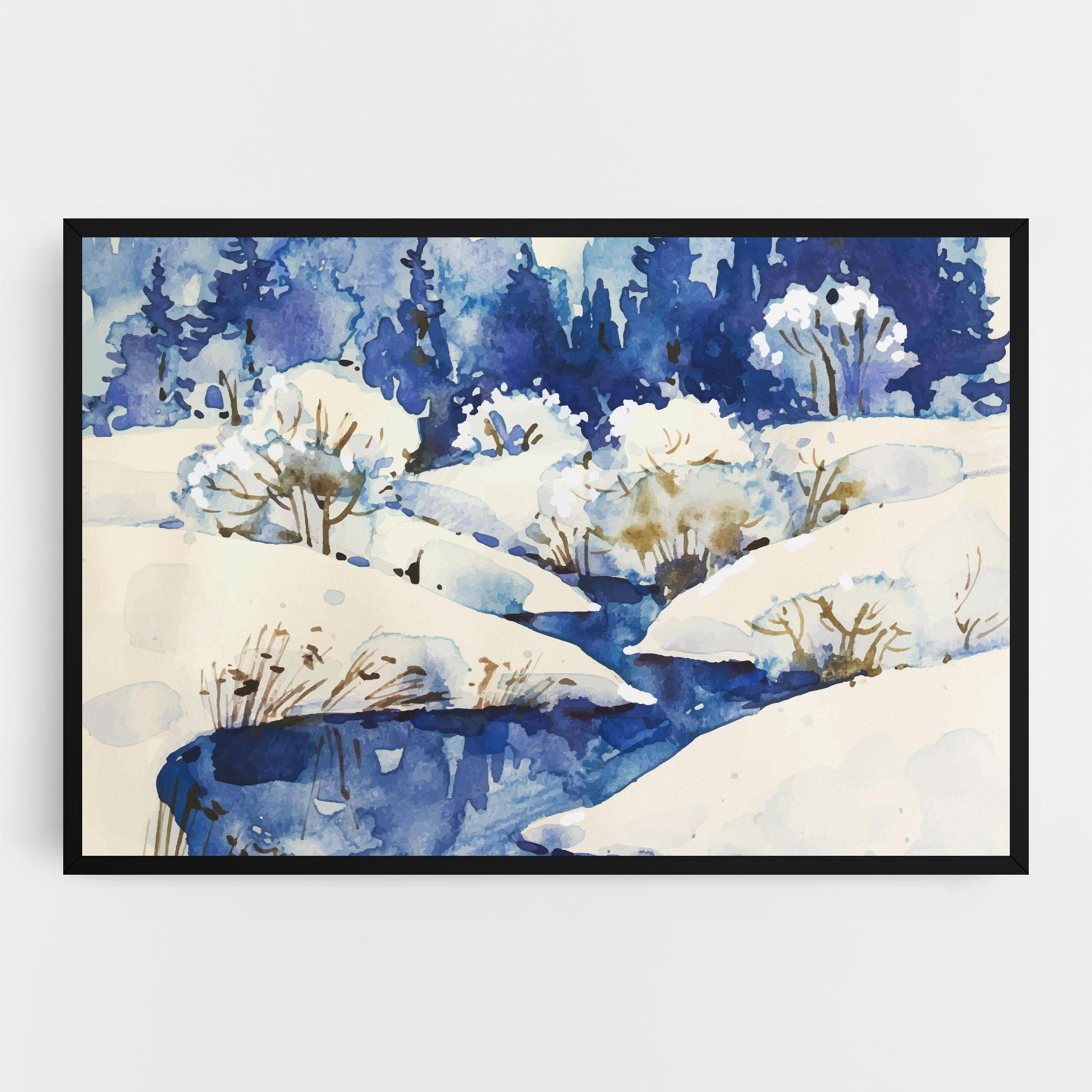 Leinwandbild Blue Trees Winter mockup 0