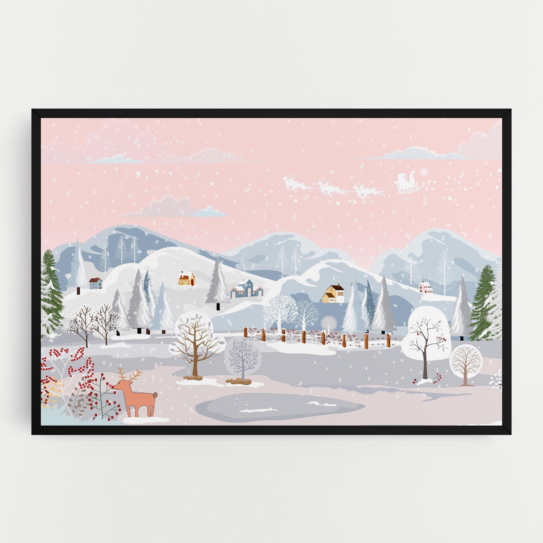 Leinwandbild Pink Sky Winter mockup 0