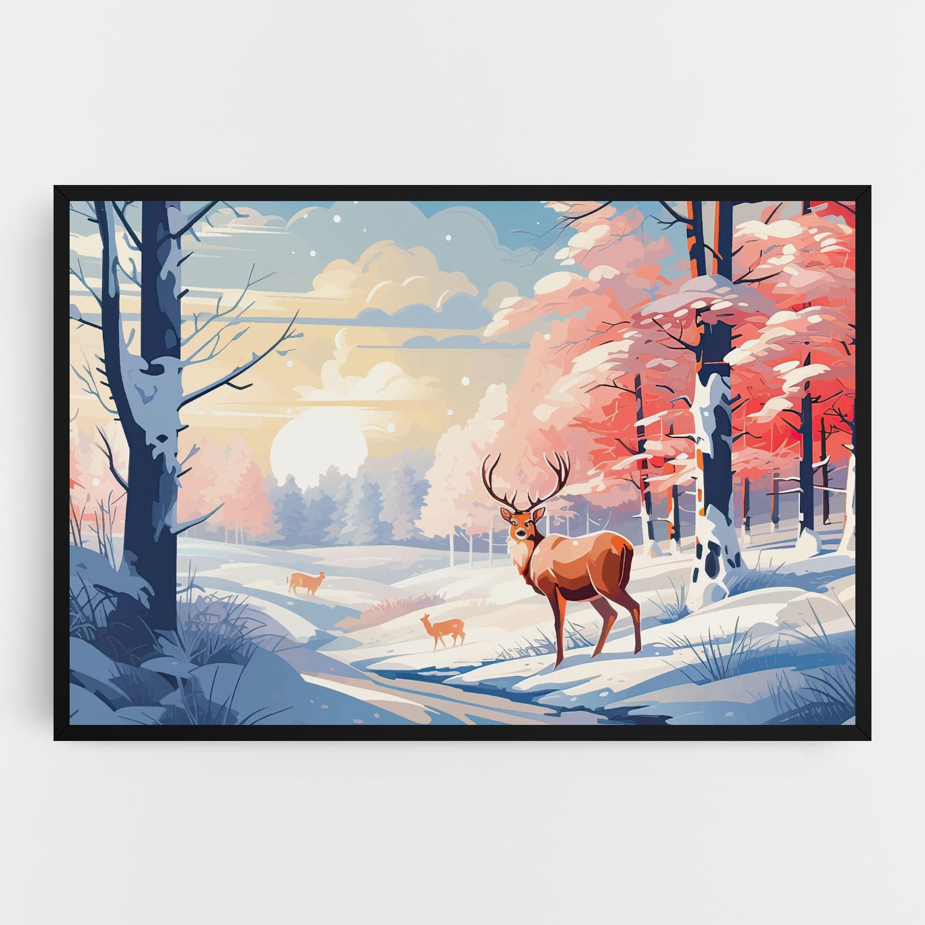 Winter Deer Art mockup 0