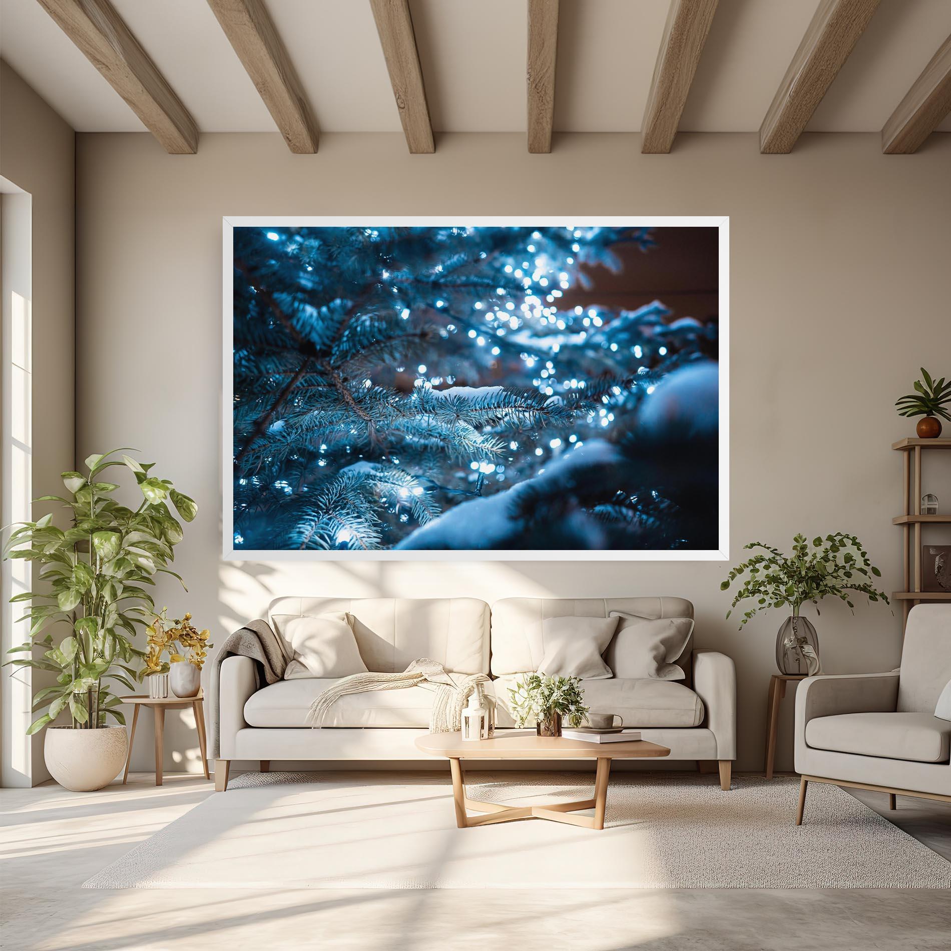 Leinwandbild Blue Christmas Tree mockup 6