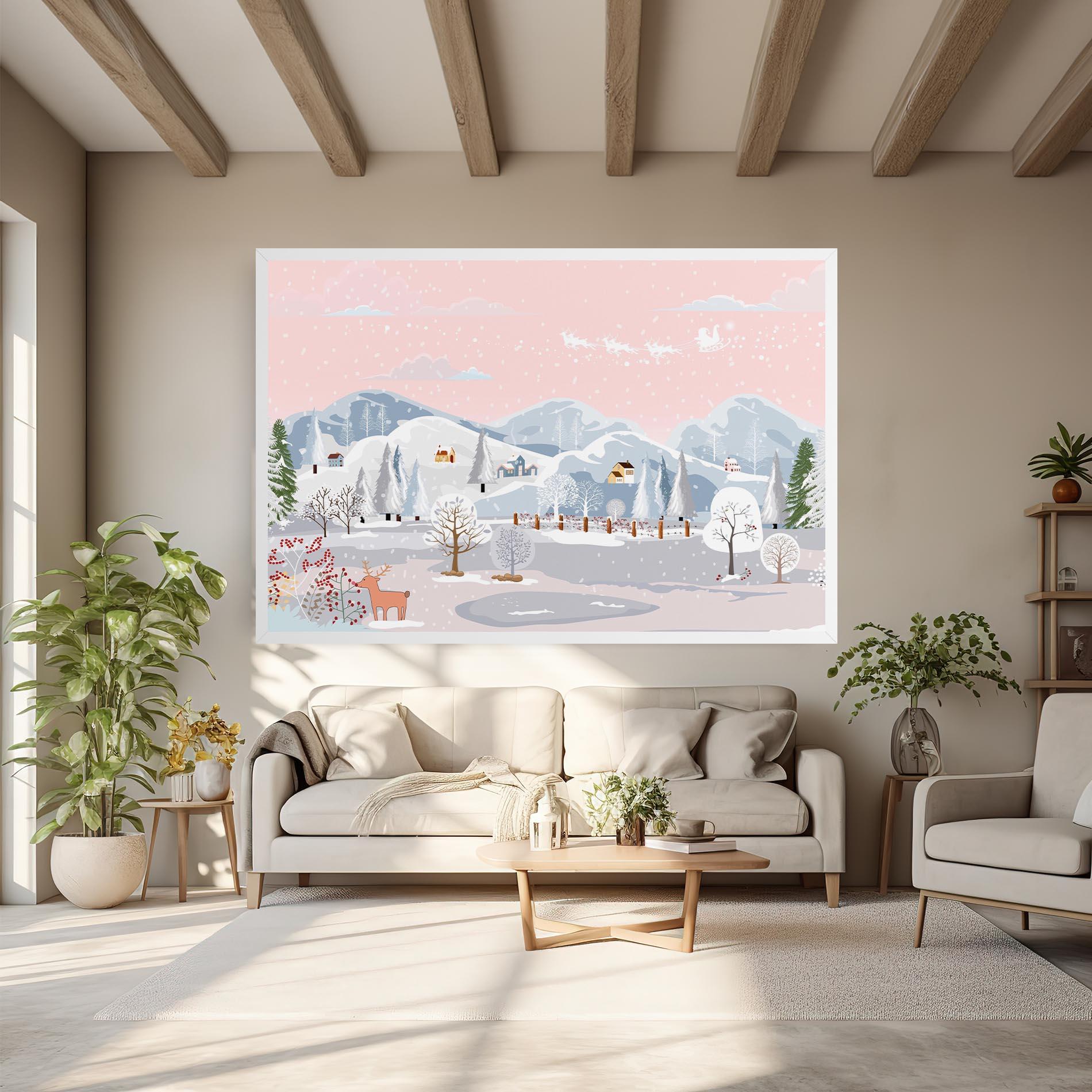 Leinwandbild Pink Sky Winter mockup 6