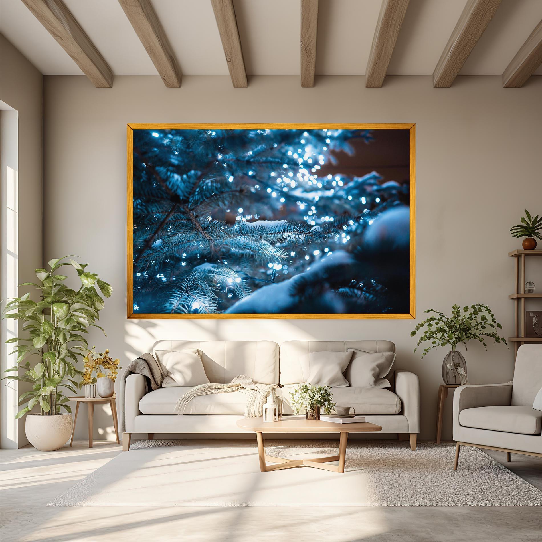 Leinwandbild Blue Christmas Tree mockup 6